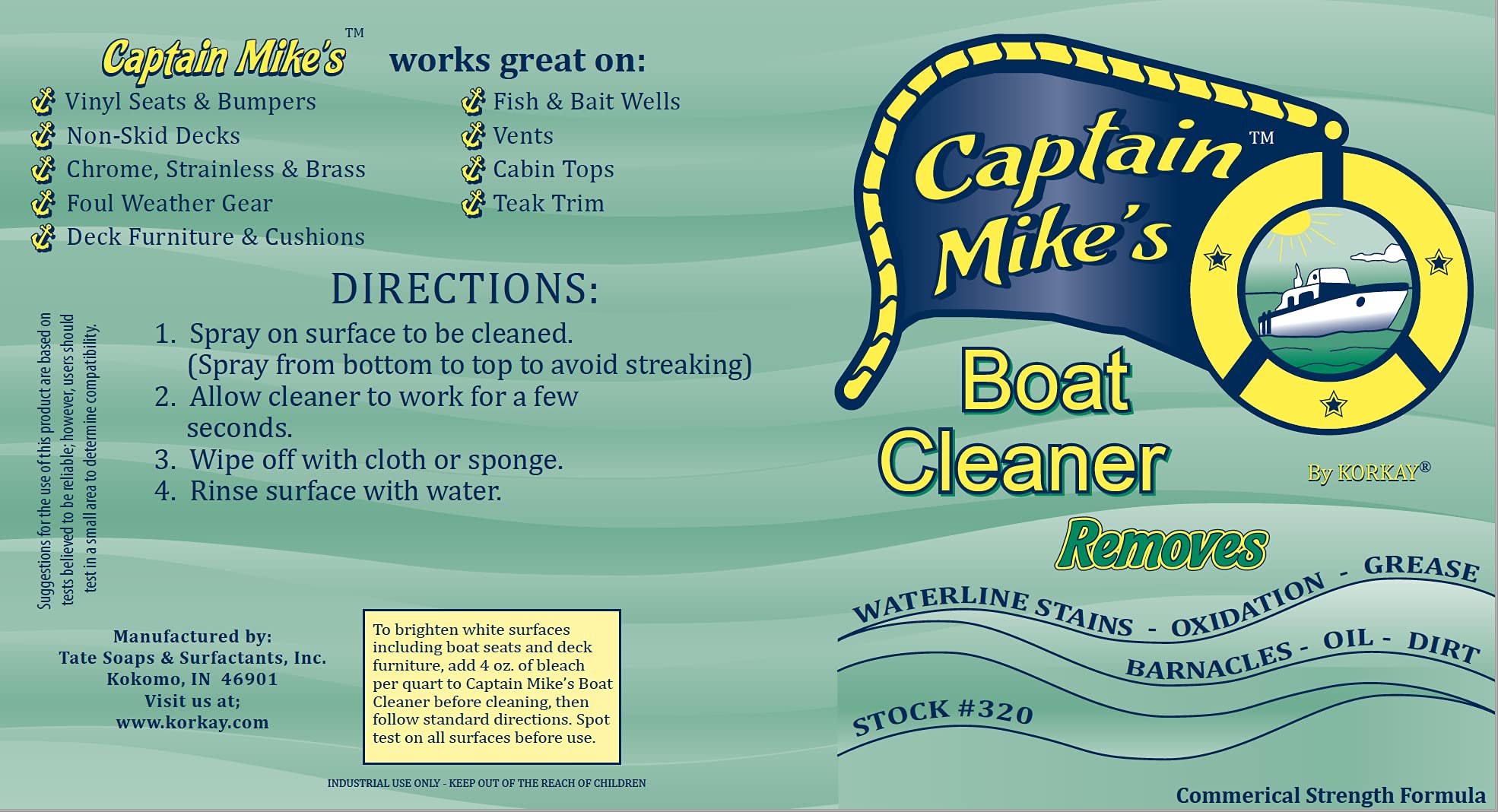 Captain Mike's Premium Boat Cleaner - Safe & Effective Marine Cleaner for Boats, Yachts & Watercraft - Removes Stains, Salt & Grime - Ideal for Deck, Hull & Fiberglass Cleaning