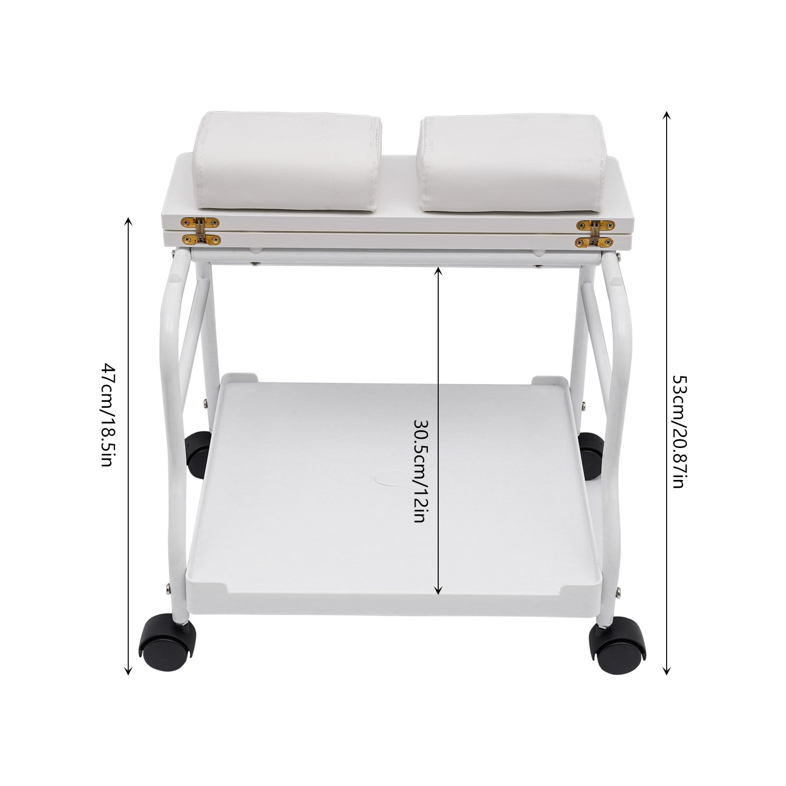 **Professional Pedicure Foot Rest Cart - Portable Beauty Salon Nail & Foot Bath Spa Trolley for Manicure, Pedicure & Massage - White Salon Furniture with Adjustable Footrest Stand - Perfect for Home Spa, Nail Salons & Relaxation**
