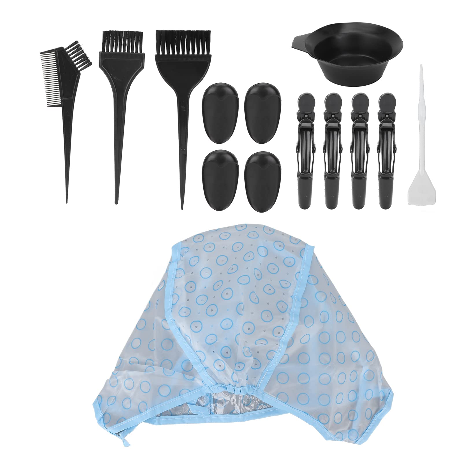 Professional Hair Color Brush Set with 14 Plastic Needles & Dyeing Bowl - Salon Quality Hair Dyeing Tools with Earmuffs & Hair Clips for Perfect At-Home or Salon Hair Coloring
