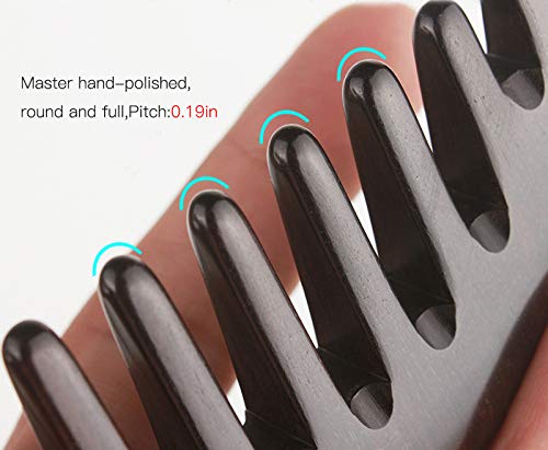 ERZA SCARLET Wooden Head Massage Comb - Wide Tooth Ebony Comb for Scalp, Hair & Breast Massage (African Camwood) - Perfect for Relaxation, Stress Relief & Hair Care