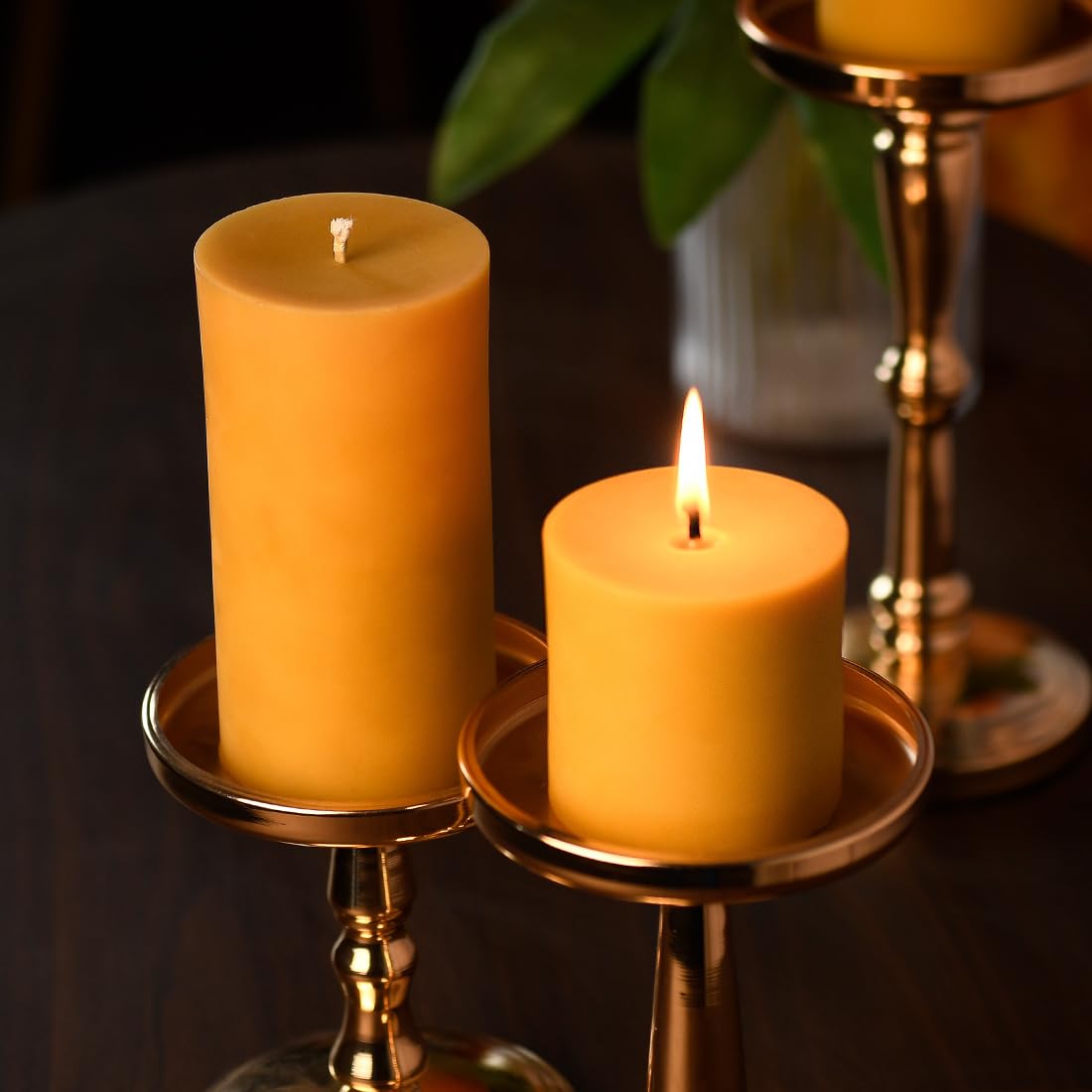 Natural Beeswax Pillar Candle - Large 3x6 Inch Yellow Raw Beeswax Candles for Home, Spa, Yoga, Meditation & Relaxation - Eco-Friendly Handmade Candles for Aromatherapy & Stress Relief