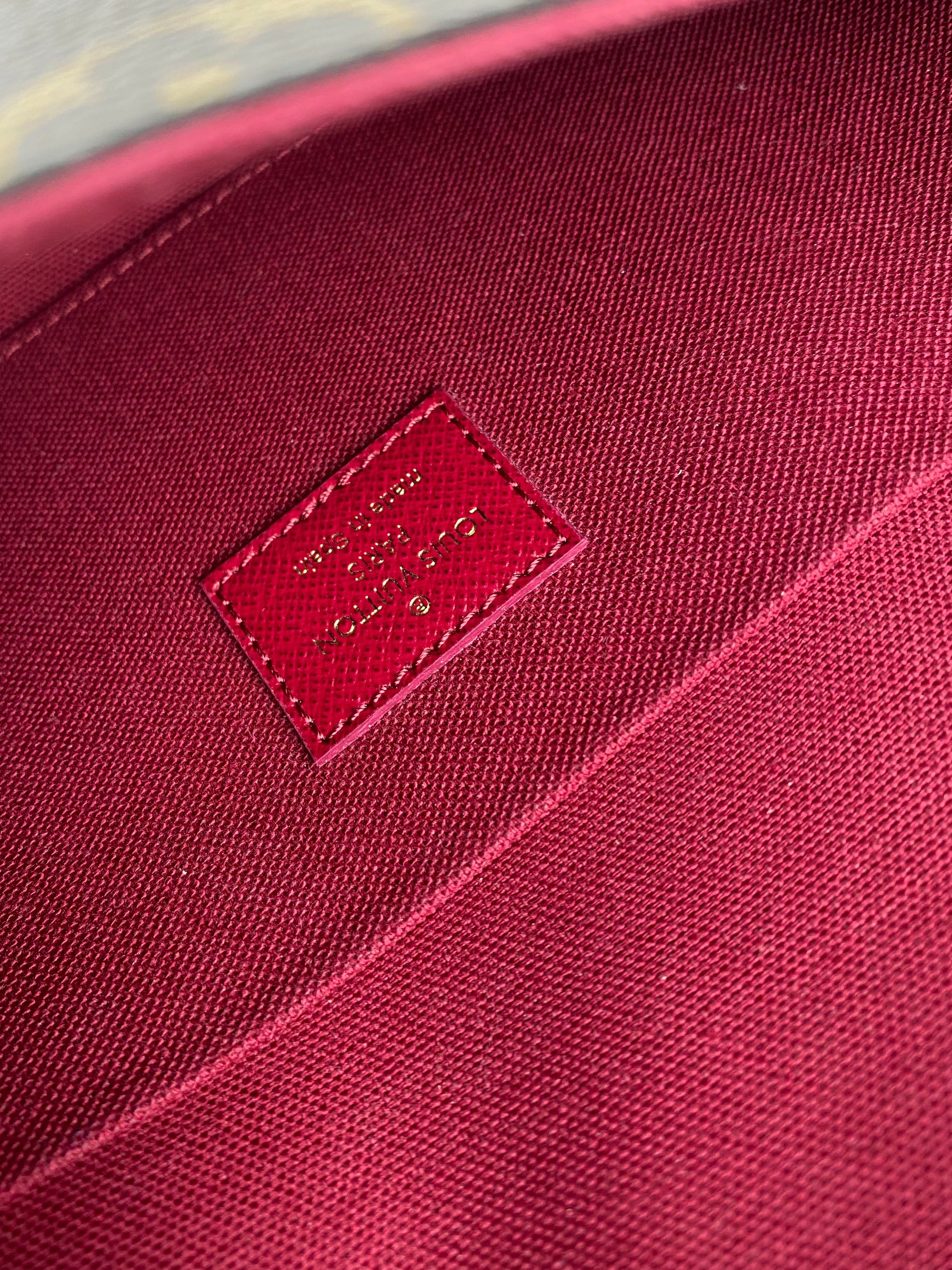 Authentic Louis Vuitton Monogram Felicie Pochette Crossbody Bag - Luxury Designer Wallet on Chain for Women, Perfect for Evening Parties & Date Nights