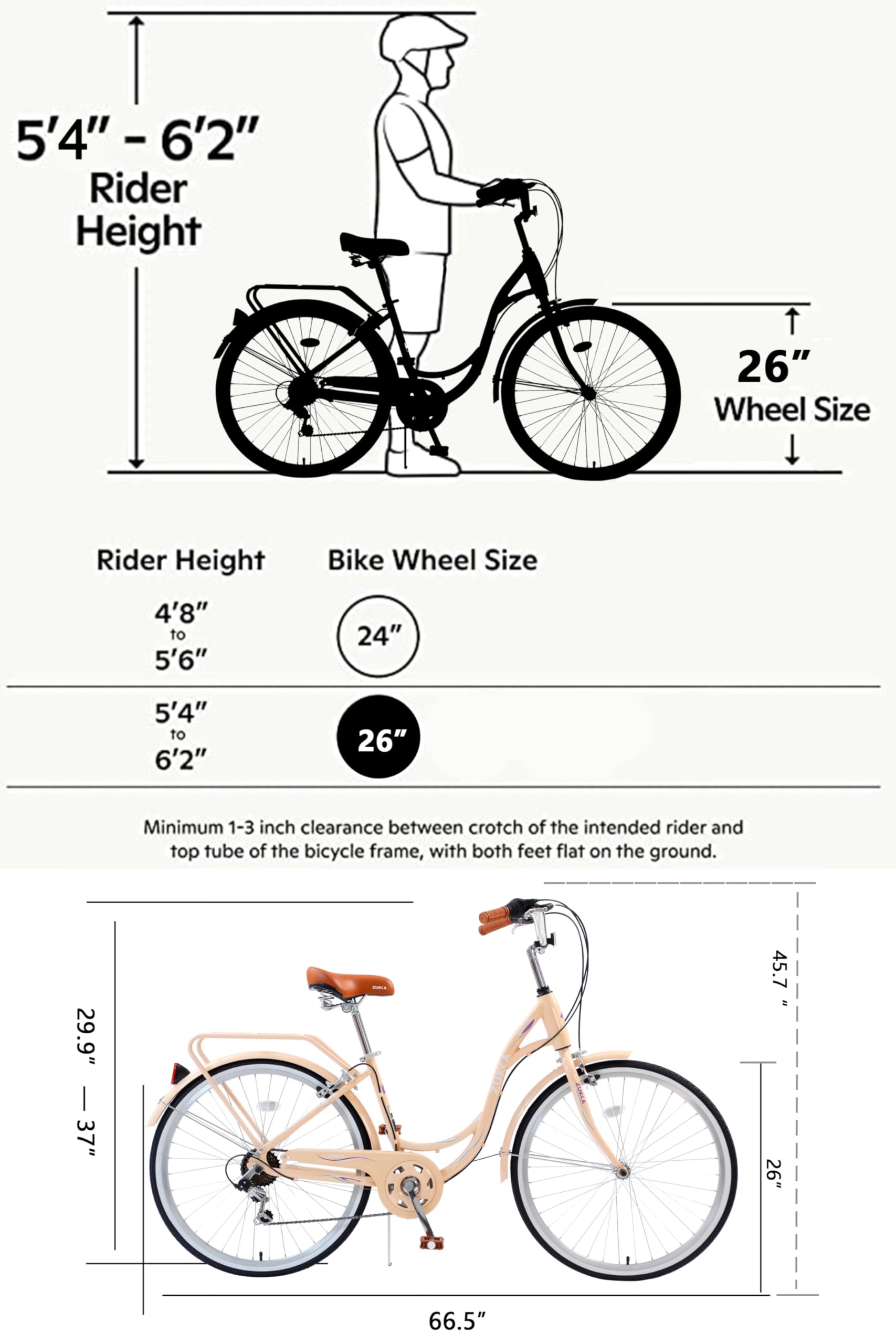 **26 Inch 7-Speed Women's Cruiser Bicycle - US Stock | Beach & City Hybrid Bike in Lotus Pink (Beige) | Perfect for Commuting, Leisure Rides & Beach Outings**