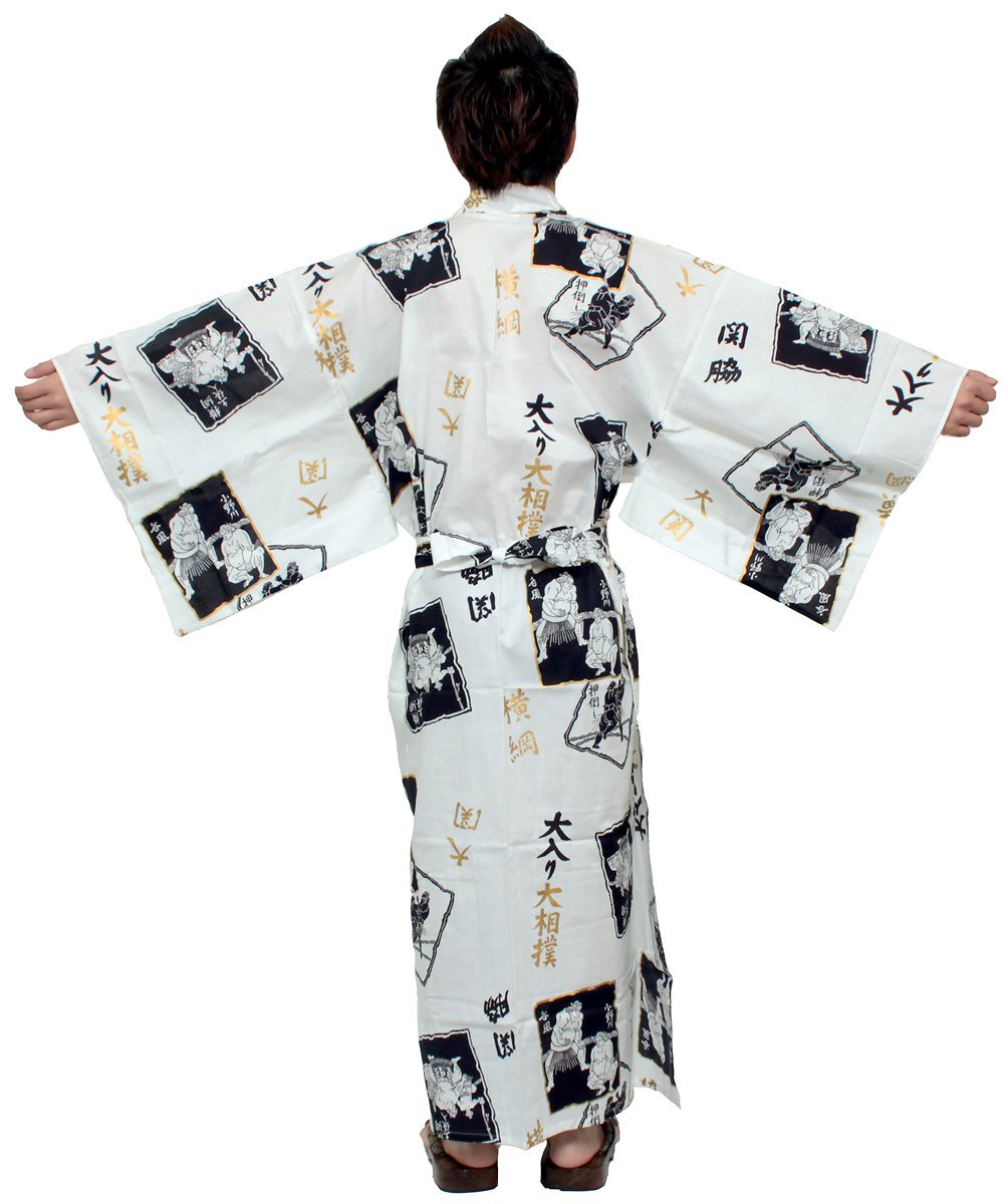 Japanese Kimono Yukata for Men - Long Cotton Robe (Large Size 60