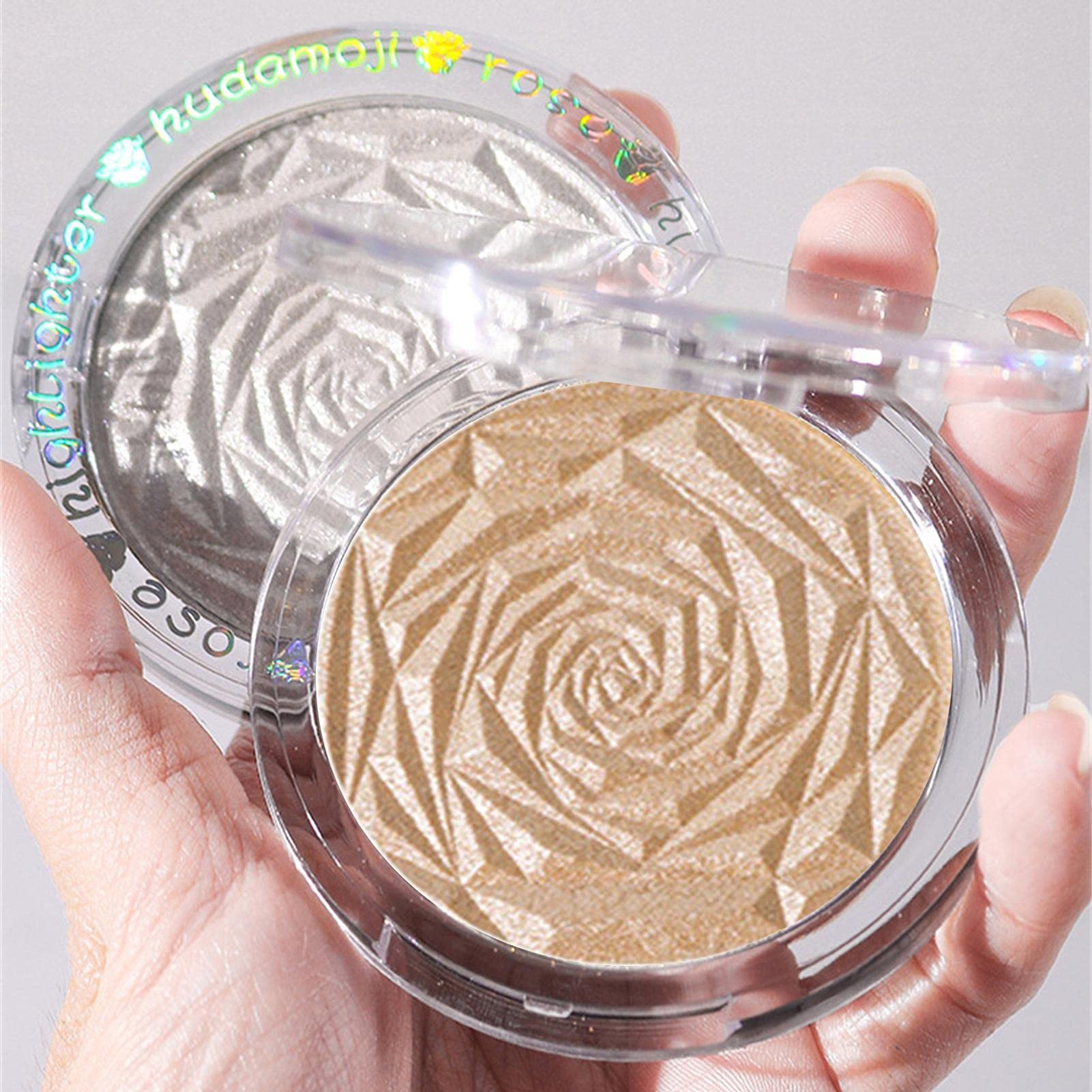 Thrivinger Rose Diamond Highlighter & Blusher Palette - Long-Lasting Powder for Natural Glow, Smooth Finish | Perfect for Daily Makeup, Special Occasions & Photoshoots