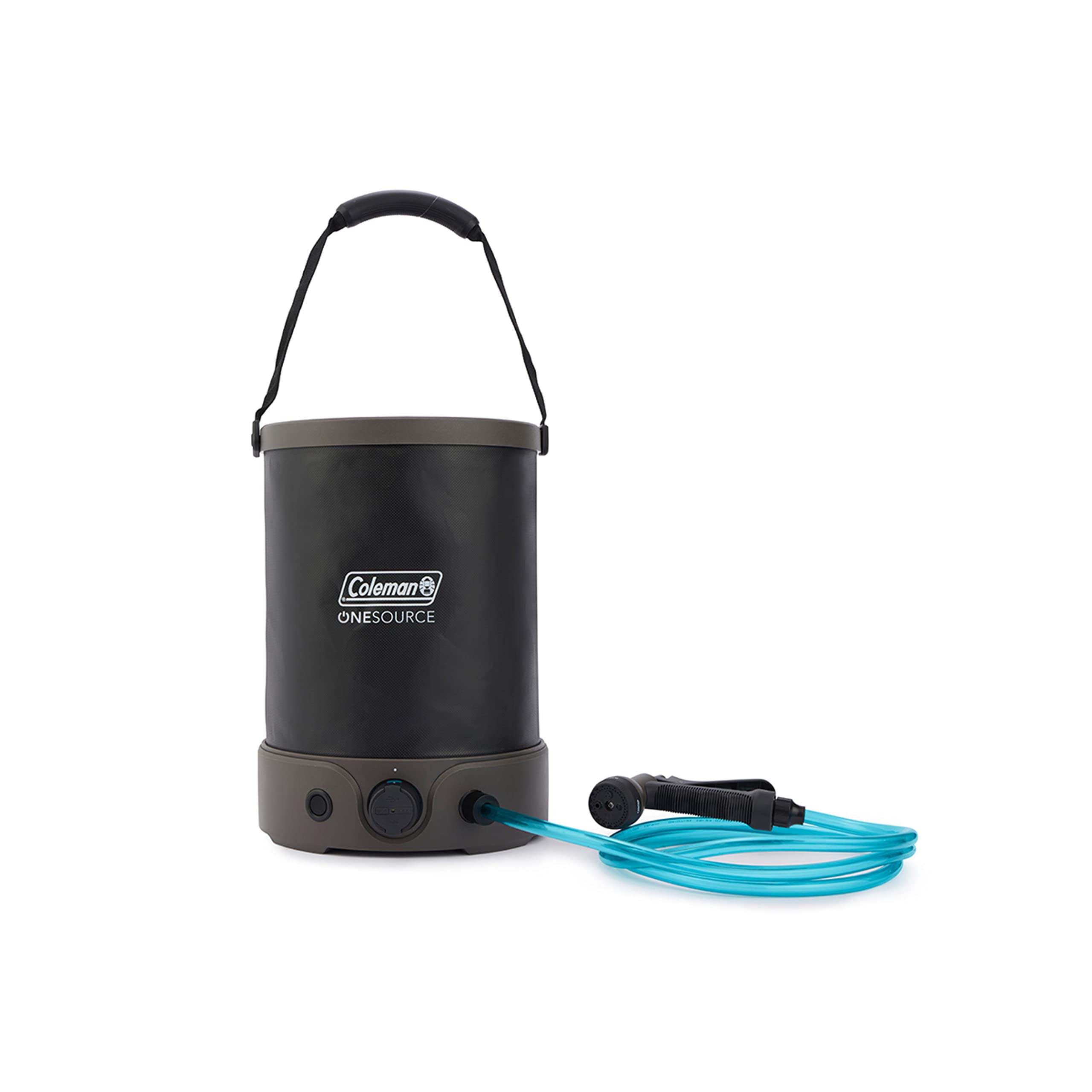 **Coleman OneSource Rechargeable Outdoor Camping Gear Set - Portable Camp Shower, Cordless Vacuum, Fan, Bluetooth Speaker & Air Pump with Included Battery - Perfect for Camping, Hiking & RV Trips**