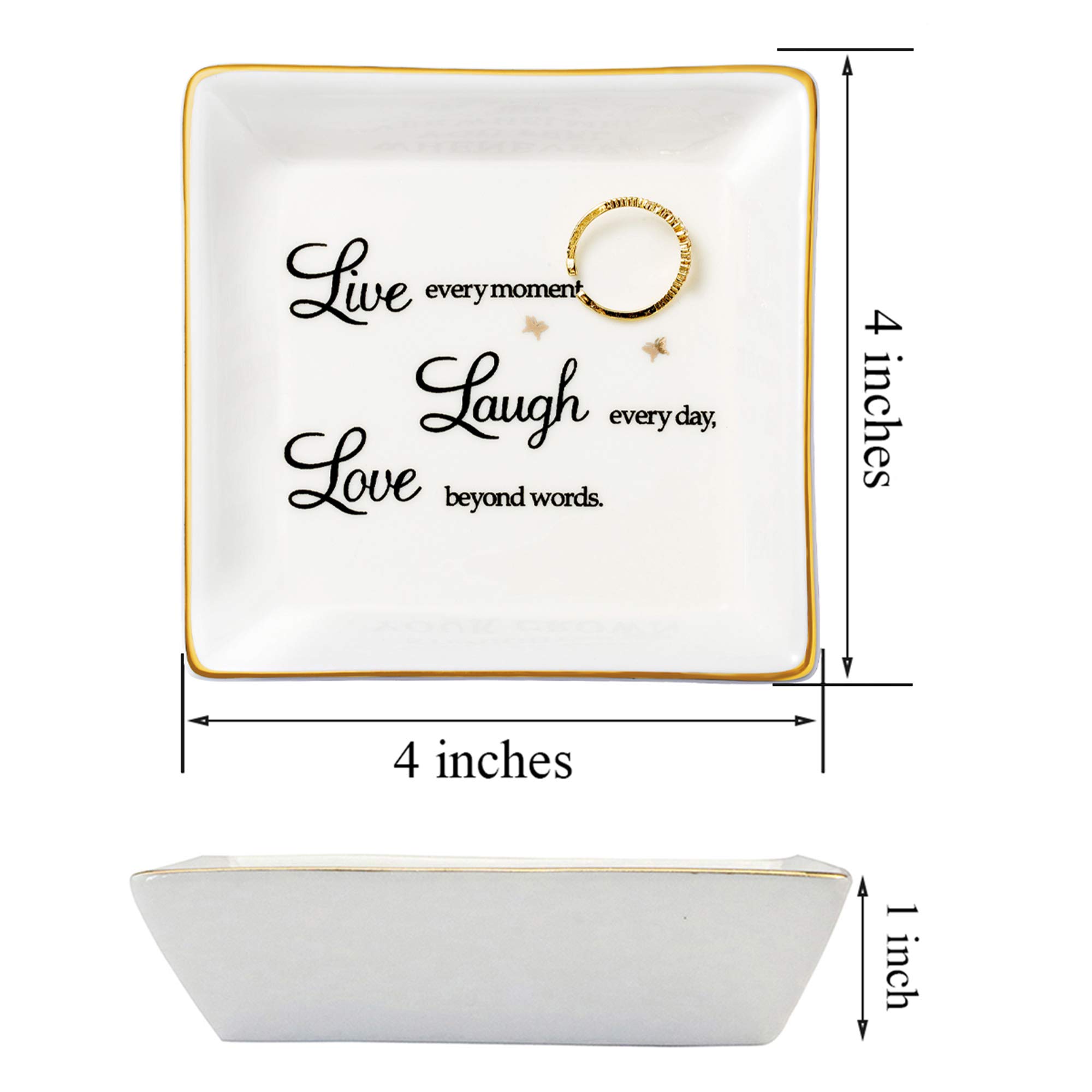 Birthday Gifts for Women - Inspirational Jewelry Trinket Dish Holder for Best Friend, Mom, Sister, Daughter - Perfect for Mother's Day, Thanksgiving, Christmas - Ideal for Home Decor, Vanity Organizer, and Gift Giving