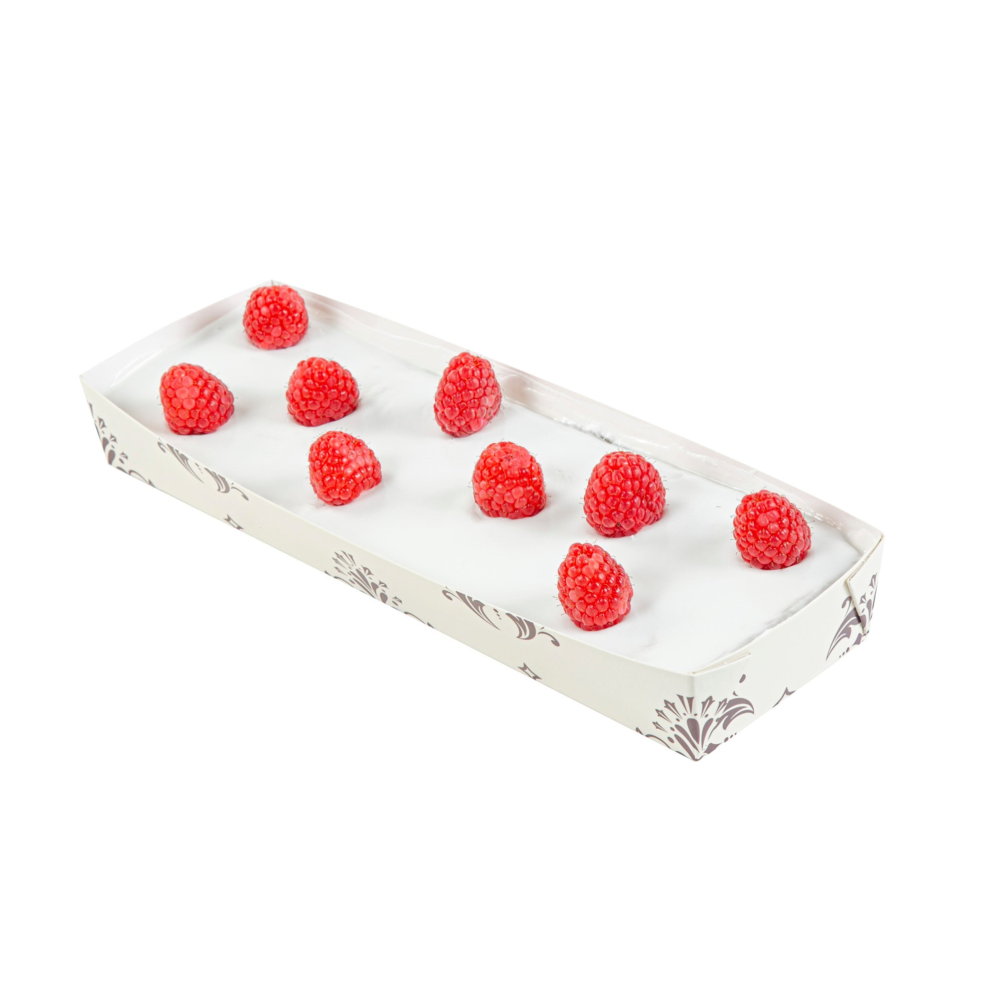 Bake Tek 13 oz Beige Vintage Floral Greaseproof Baking Tray - 10.75