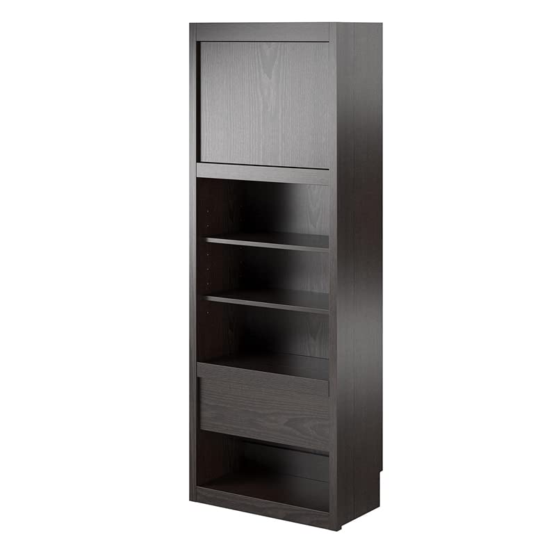 Murphy Wall Bed Cabinet with Nightstand - Espresso for Small Spaces