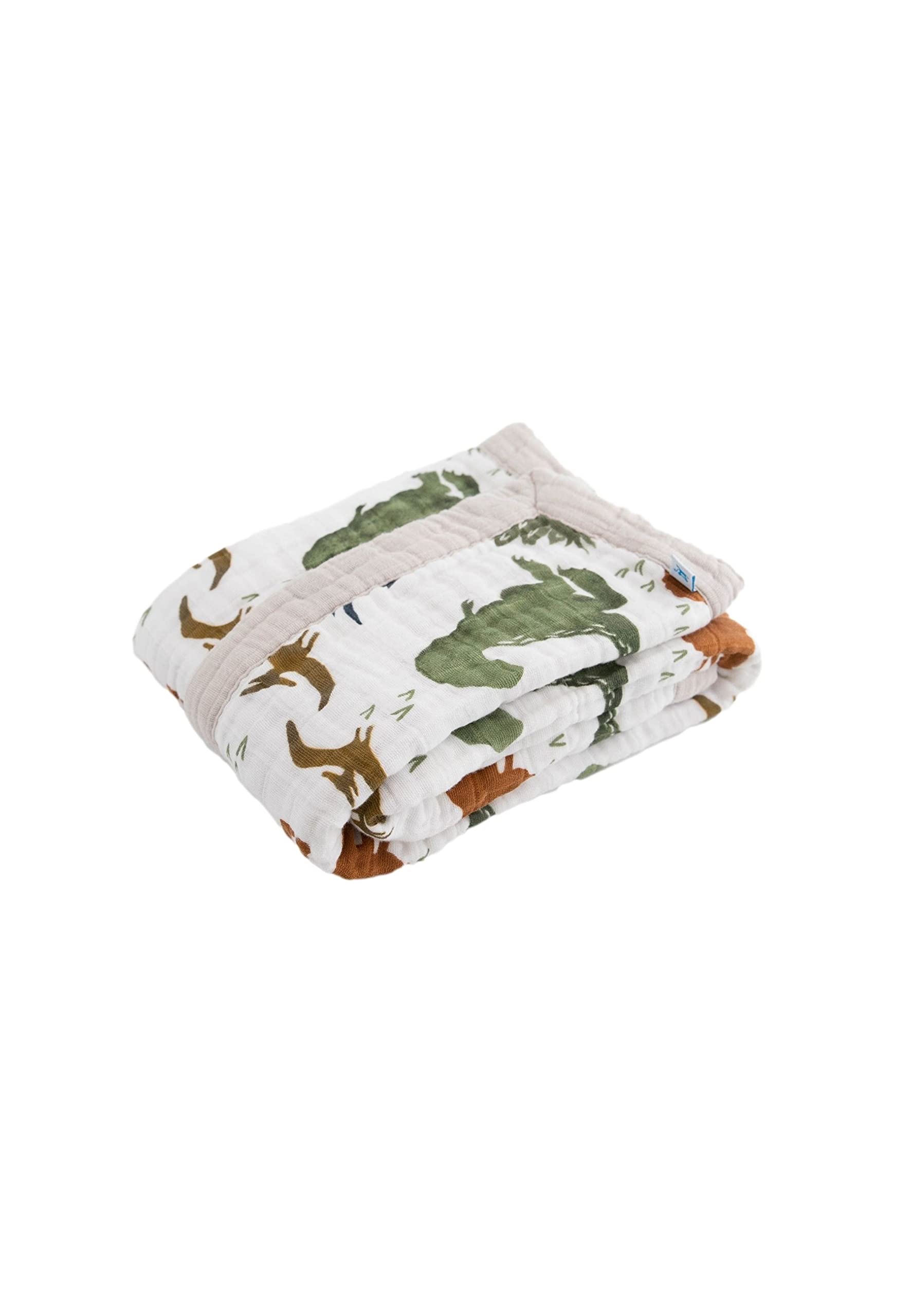 Little Unicorn Dino Friends Baby Blanket - 100% Cotton Muslin Swaddle & Stroller Blanket for Newborns, Infants & Toddlers (30