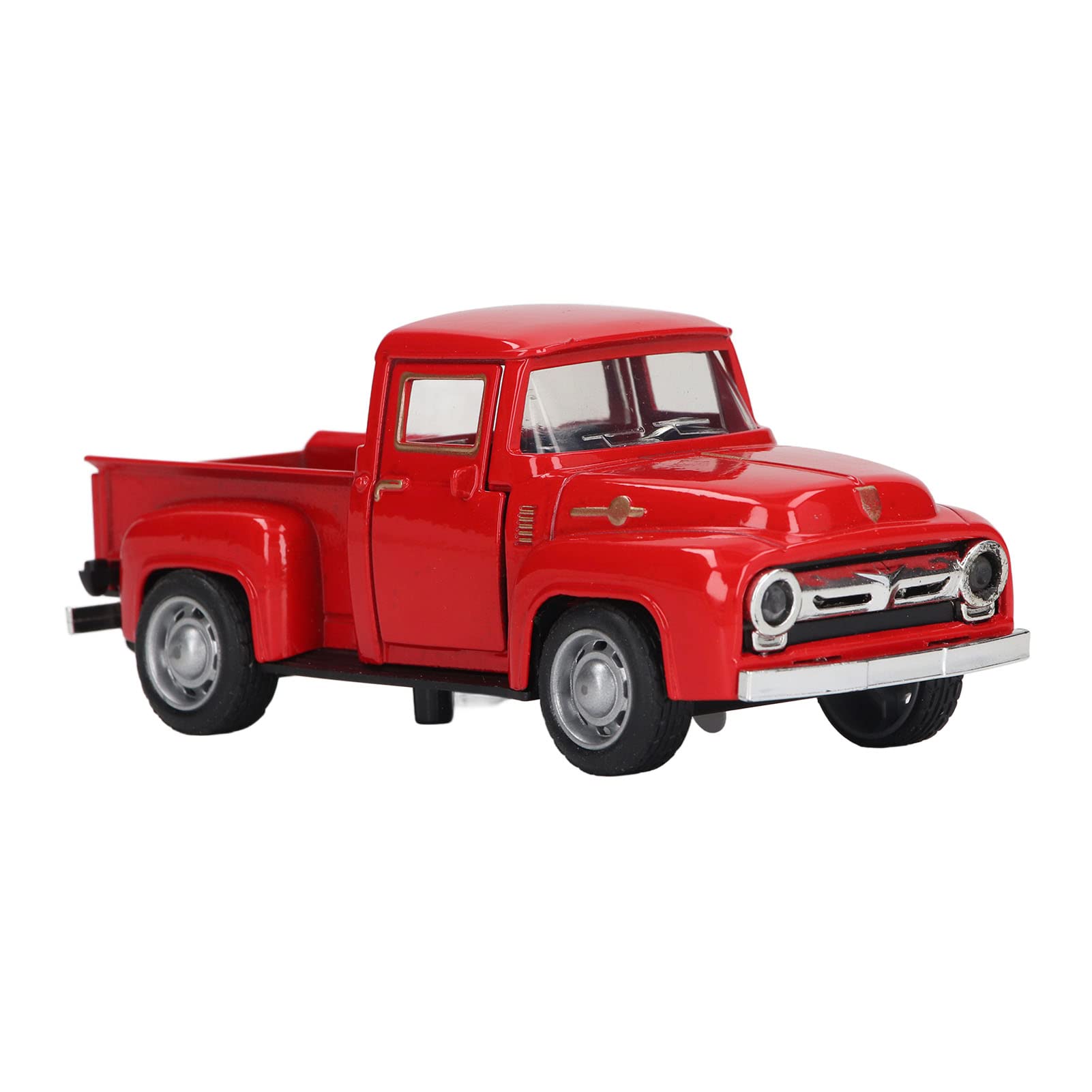 Vintage Red Pickup Truck Christmas Decor - Farmhouse Holiday Metal Truck Model for Winter Tabletop, Home, and Mantel Decorations | Perfect for Christmas Tree Skirts, Gift Wrapping, and Festive Centerpieces