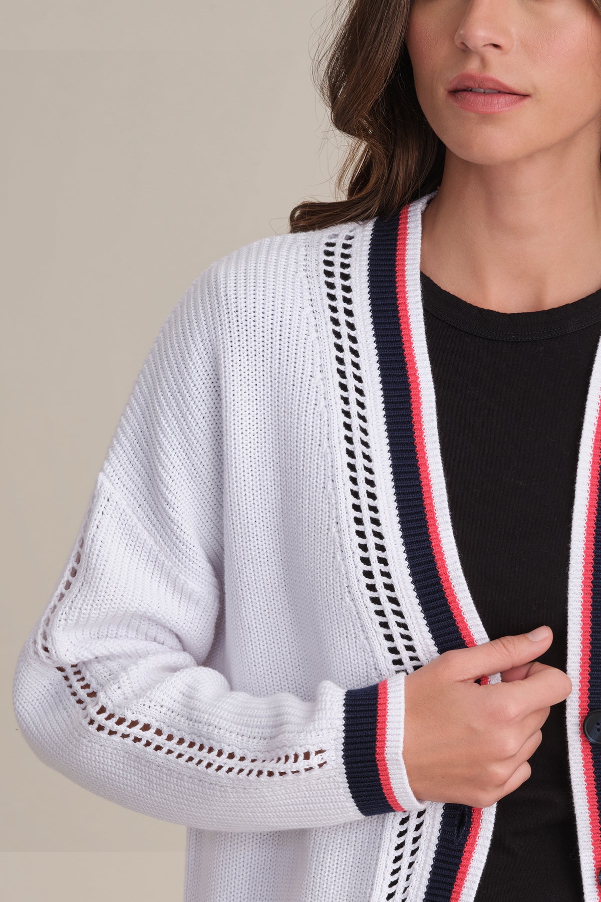 Janet: Stylish Varsity Stripe Cardigan Sweater for Women | Trendy Casual Wear for College, Office & Everyday Outfits