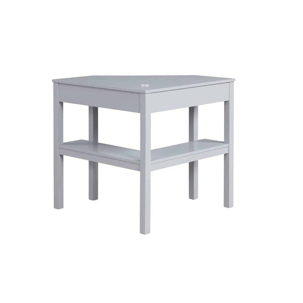 Linon Peggy Gray Wooden Corner Desk with Drawer - Compact Home Office Desk for Small Spaces, Study & Workstation