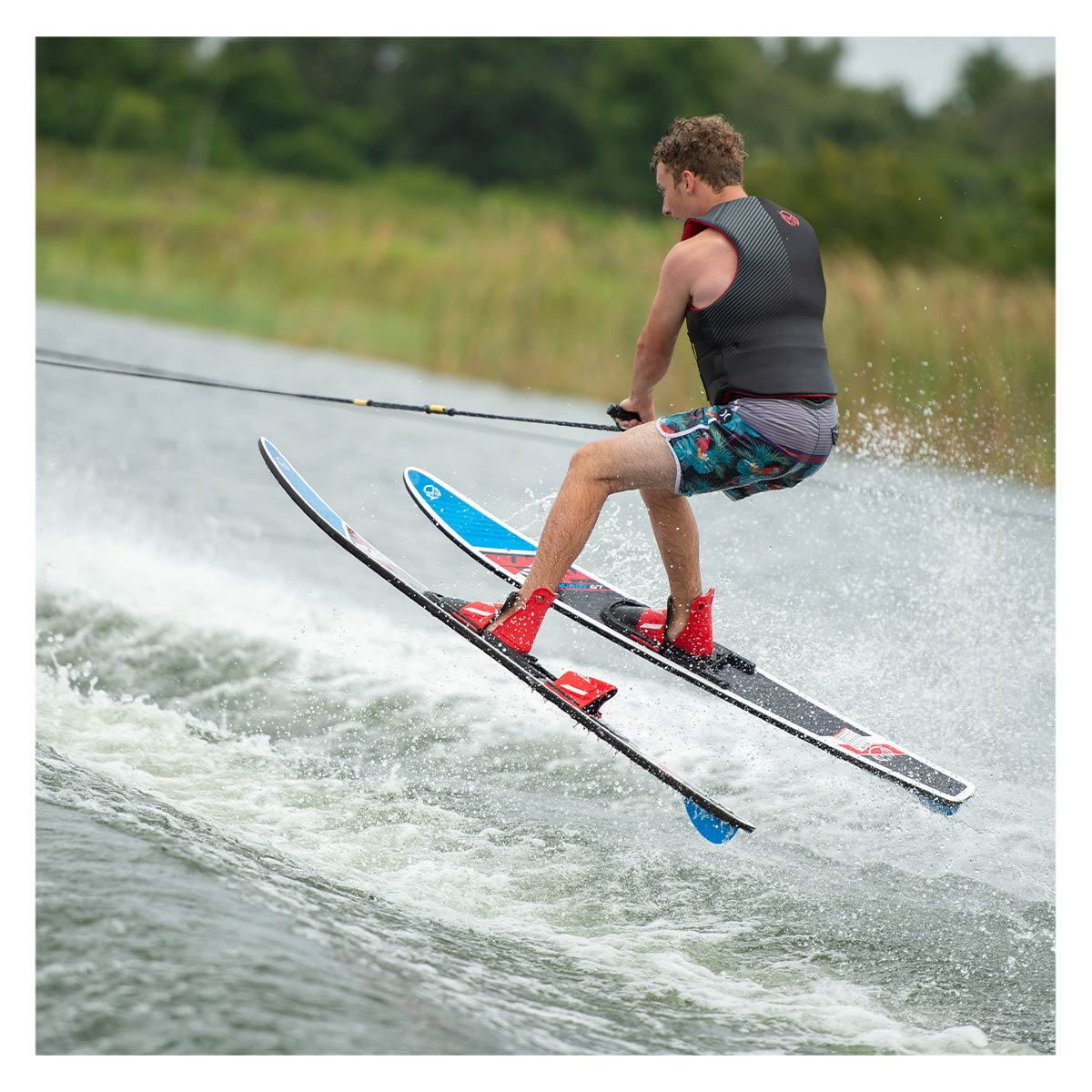 HO Blast Combo Water Skis with Horseshoe Bindings - Premium Performance Skis for Adults & Teens - Perfect for Lake, Ocean & Wakeboarding Fun