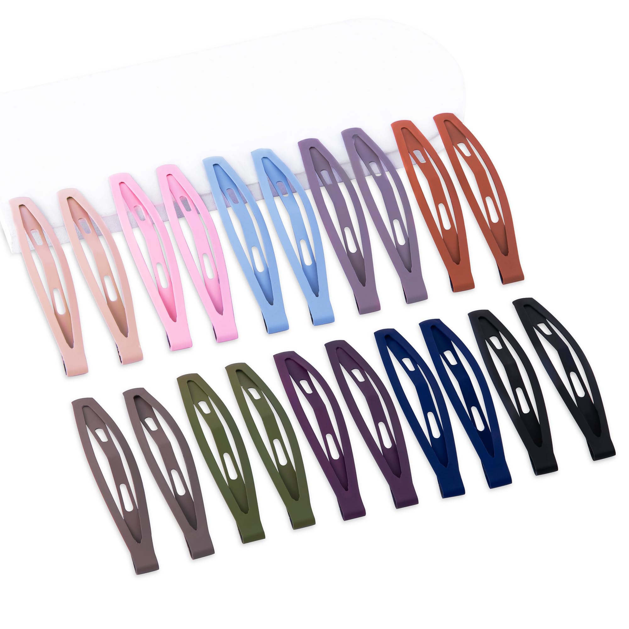 20 PCS Snap Hair Clips for Women - Non Slip Metal Barrettes for Thick & Thin Hair - Multi-Colored Hair Accessories (2.95 x 0.55 Inches) - Perfect for School, Work, Parties & Everyday Styling