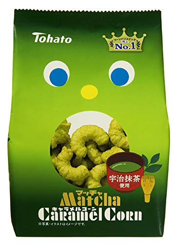 Premium Caramel Corn Matcha Green Tea Snacks - Healthy & Crunchy Gluten-Free Treat - Perfect for Office, Movie Nights & Gifts (Pack of 1)