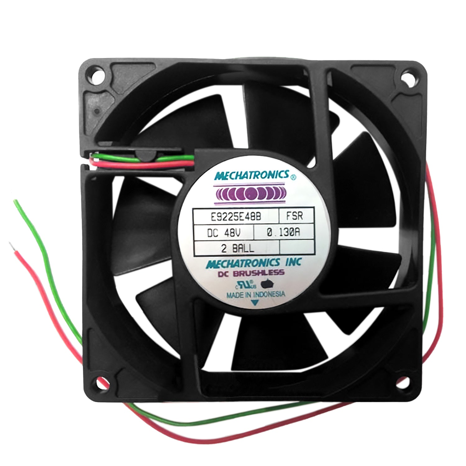 High Performance 48V DC Cooling Fan 92x92x25mm - Mechatronics E9225E48B FSR for Server Racks, Industrial Equipment & Electronics Cooling