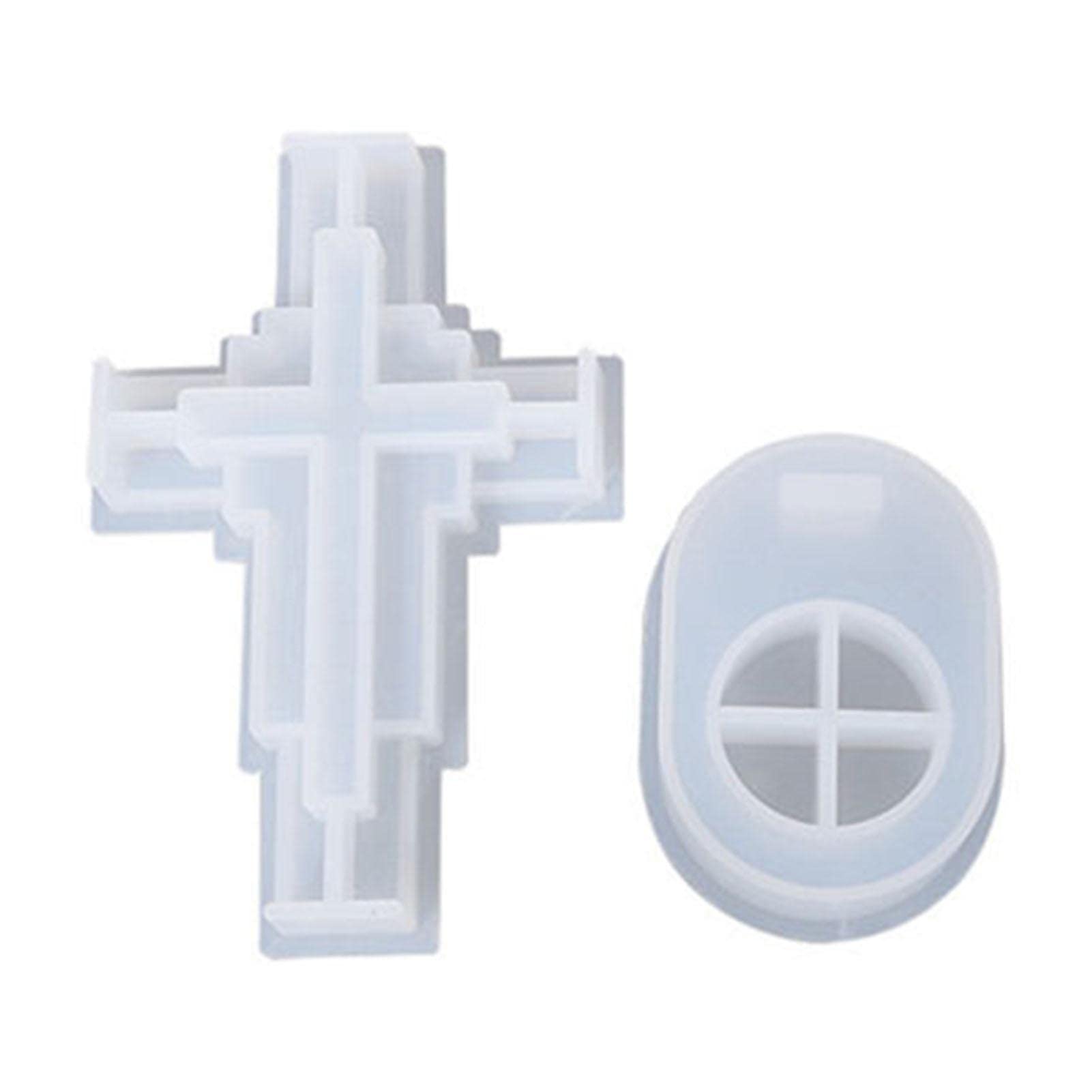 Naysku 3D Cross Candle Holder Silicone Mold with Base - DIY Resin Casting Mold for Tealight Candles, Epoxy Mould for Home Decor & Craft Projects - Perfect for Christmas, Easter, Wedding Centerpieces and Religious Ceremonies