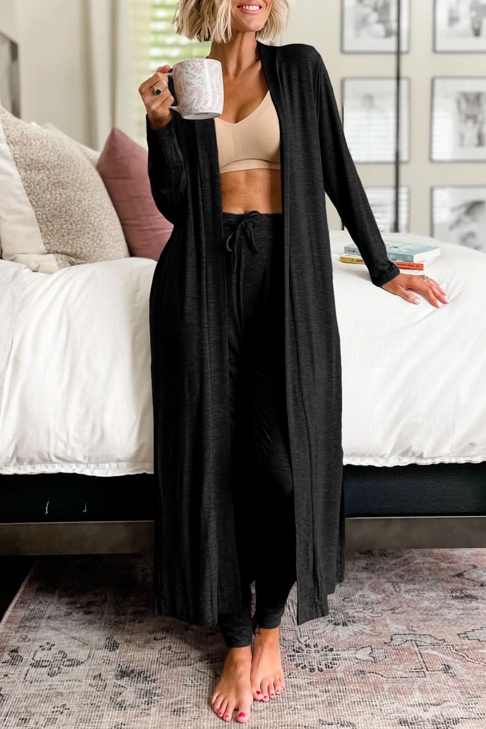 Stylish Black Cardigan and Skinny Pants Set for Women - Office Wear & Casual Outfits | Perfect for Work, Dates & Everyday Fashion