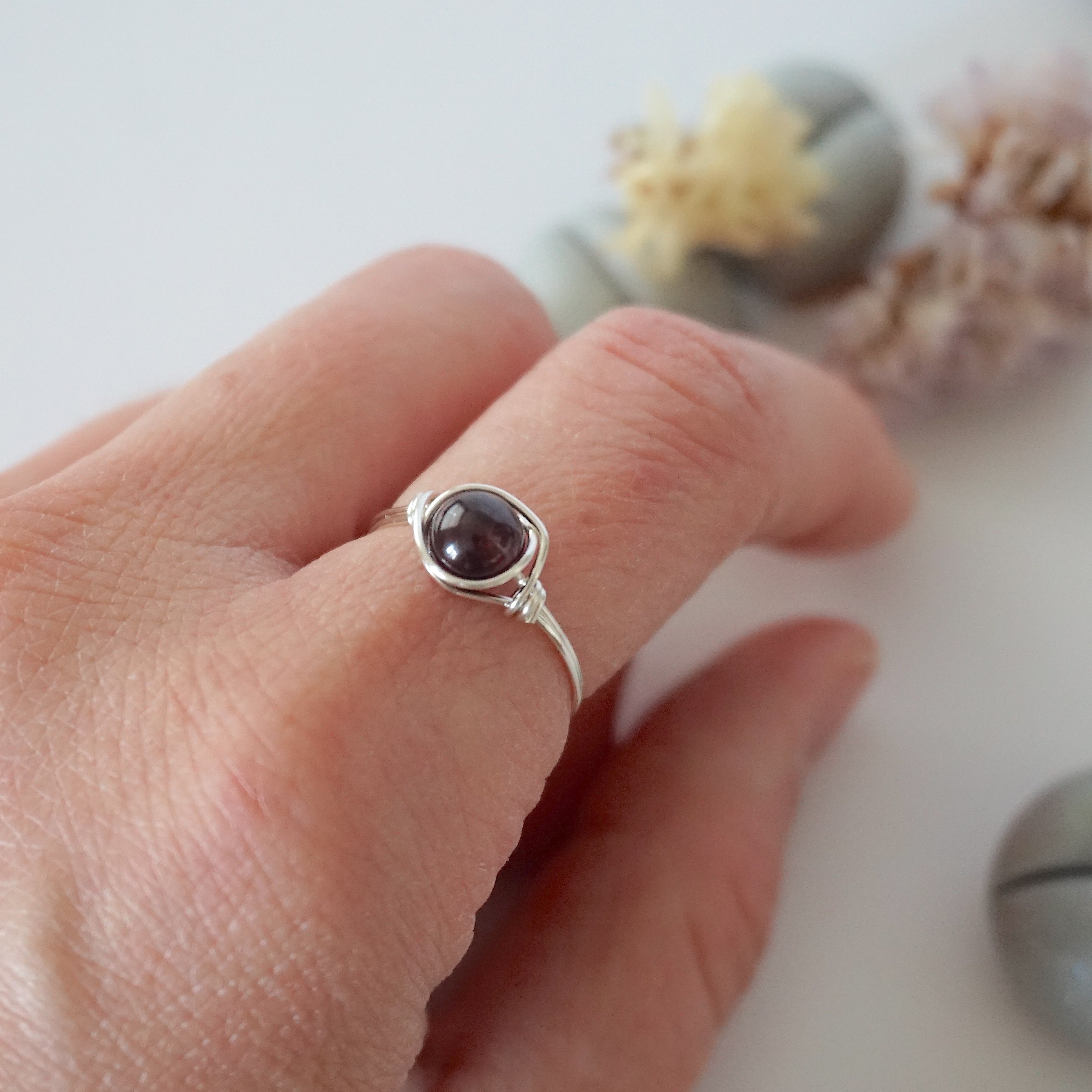 Gorgeous Garnet Birthstone Ring for Women - January Birthstone Jewelry, Dainty Stackable Ring, Perfect Gift for Mom, Wife, Daughter | Ideal for Birthday, Anniversary, Valentine's Day