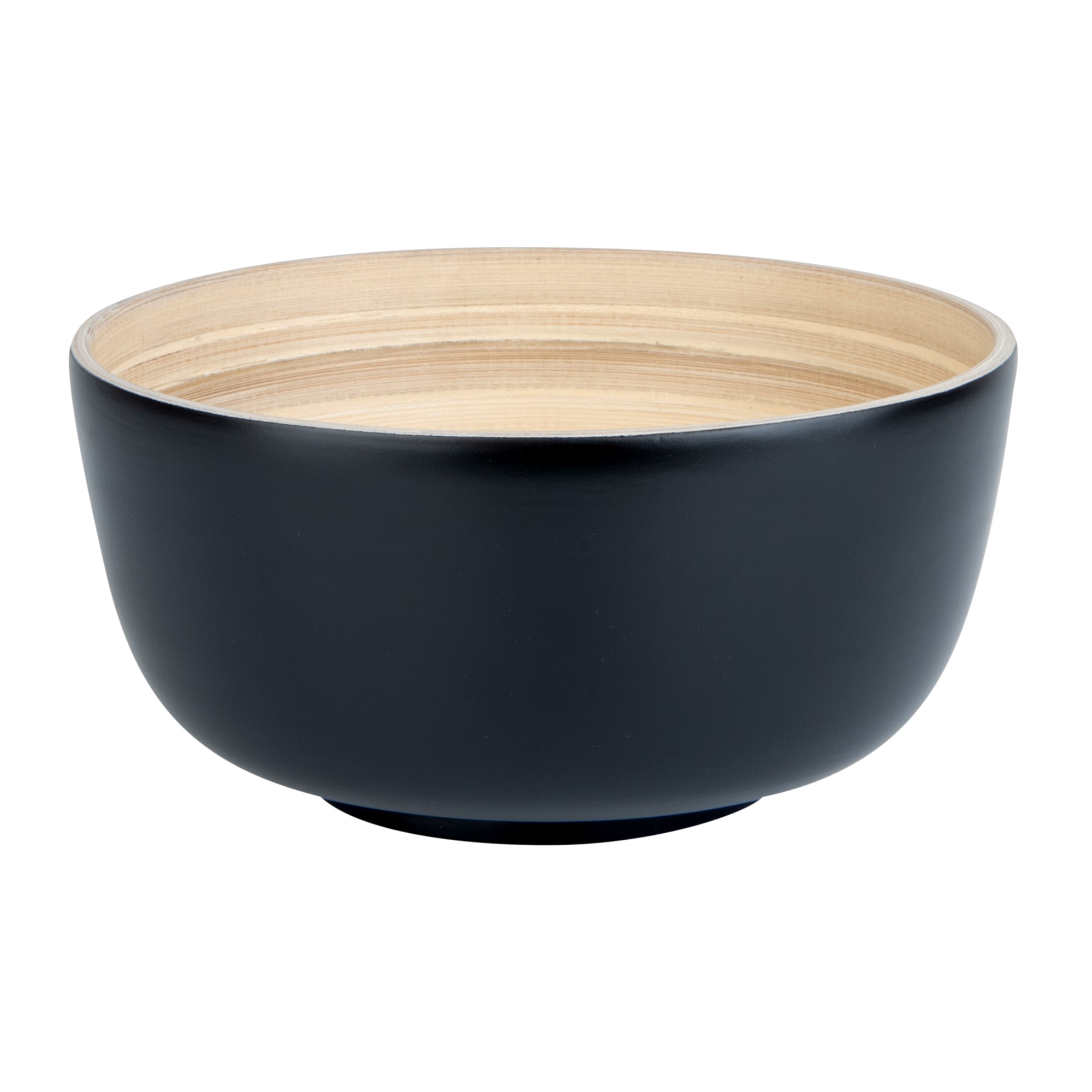 Bambuddha 15 oz Round Black Spun Bamboo Small Salad Bowl - 7.75 x 7.75 x 4 Inches - Eco-Friendly & Lightweight - Perfect for Salads, Snacks, Cereal & Home Decor - 1 Count Box