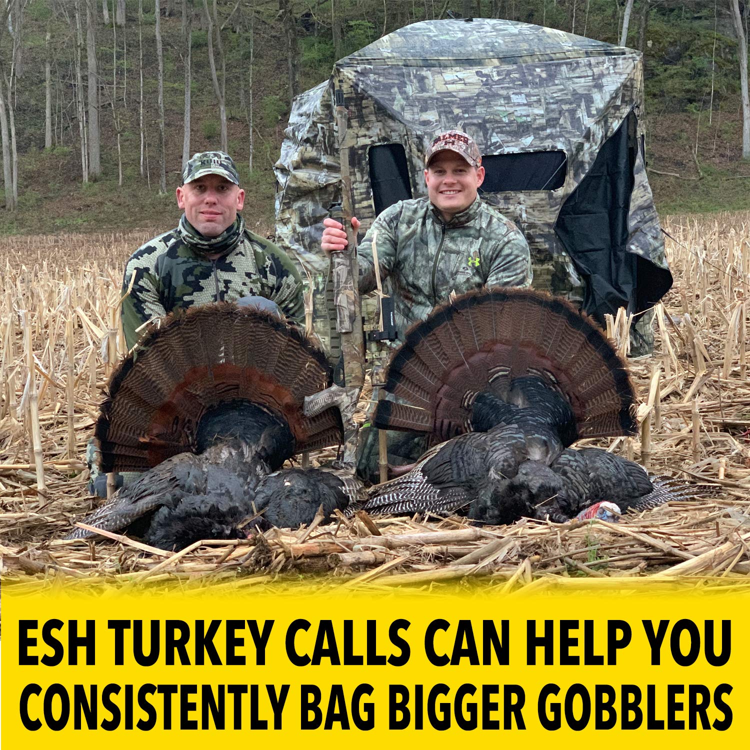 Premium Turkey Pot Calls - Realistic Glass & Slate Turkey Calls with Strikers - Hunting Decoys for Spring & Fall Turkey Season - Perfect for Woodlands & Open Fields
