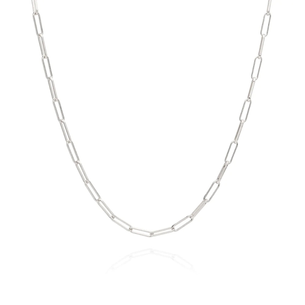 Anna Beck Elongated Box Chain Necklace for Women - 18K Gold Plated Dainty Layering Necklace, Perfect for Everyday Wear, Gift Giving & Special Occasions