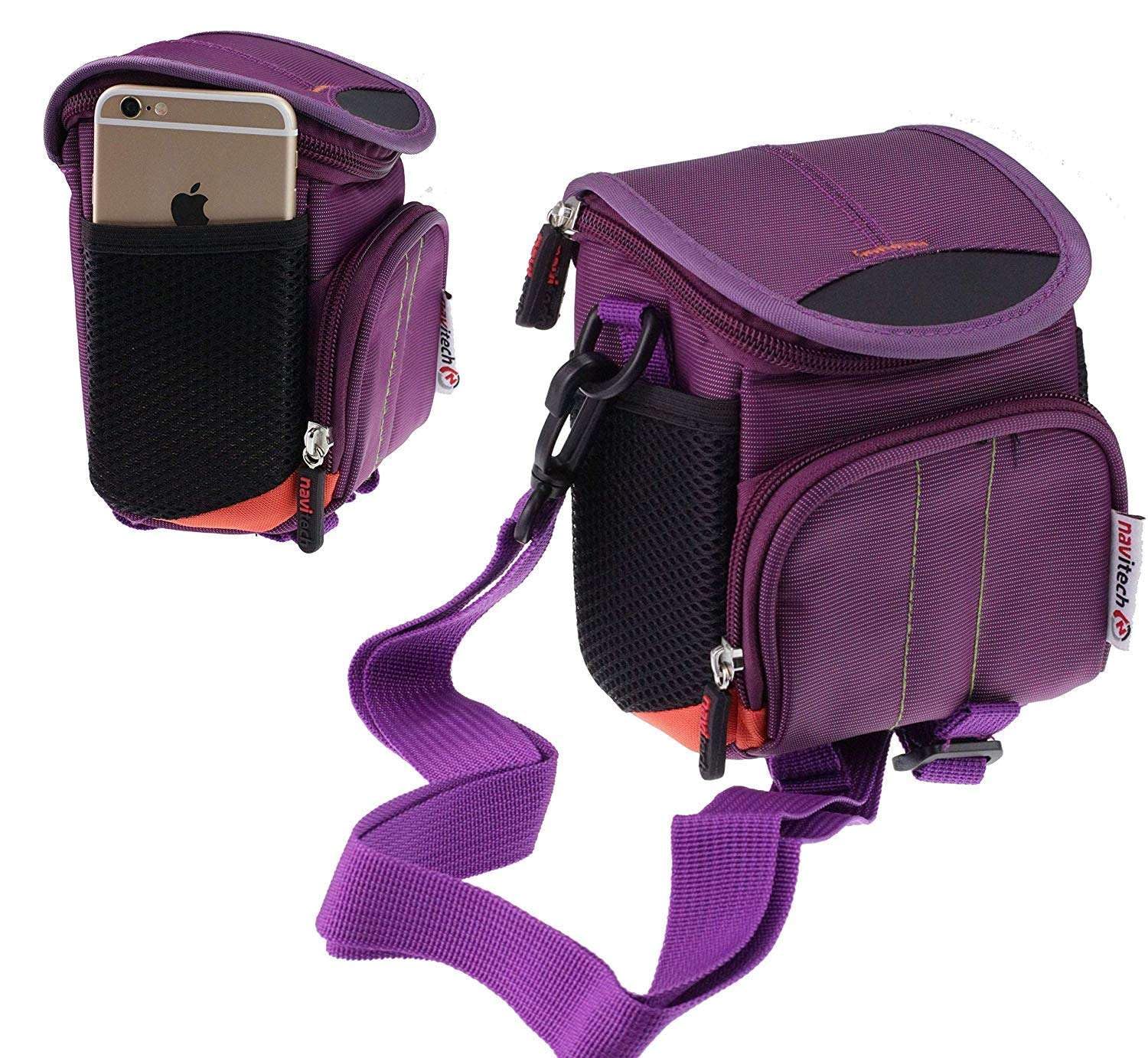 Navitech Purple Camera Shoulder Bag for Kids - Compatible with Goopow & Other Kids Cameras - Durable & Lightweight for Travel, Outdoor Adventures & Photography Classes