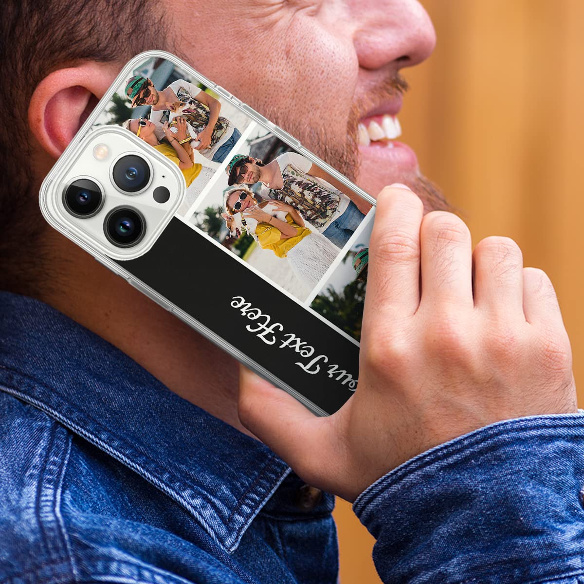 Custom Photo Phone Case for Couples & Best Friends - Personalized Wedding Picture Collage with Text - Compatible with iPhone 16/15/14/13/12/11/XR/X/XS/8/7/Plus/Mini/Pro/Max - Perfect Gift for Anniversaries, Valentine's Day & Special Occasions