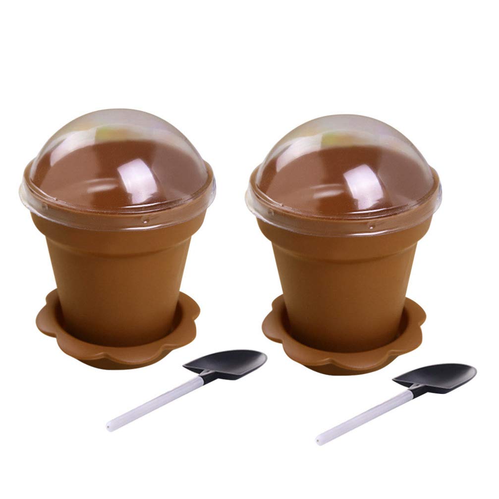 DOITOOL 30pcs Reusable Silicone Dessert Cups with Shovel Spoons - Eco-Friendly Mini Flower Pot Shaped Mousse Cups, Portion Containers for Ice Cream, Cake, Cupcakes & Baking | Perfect for Parties, Catering & Home Dessert Display