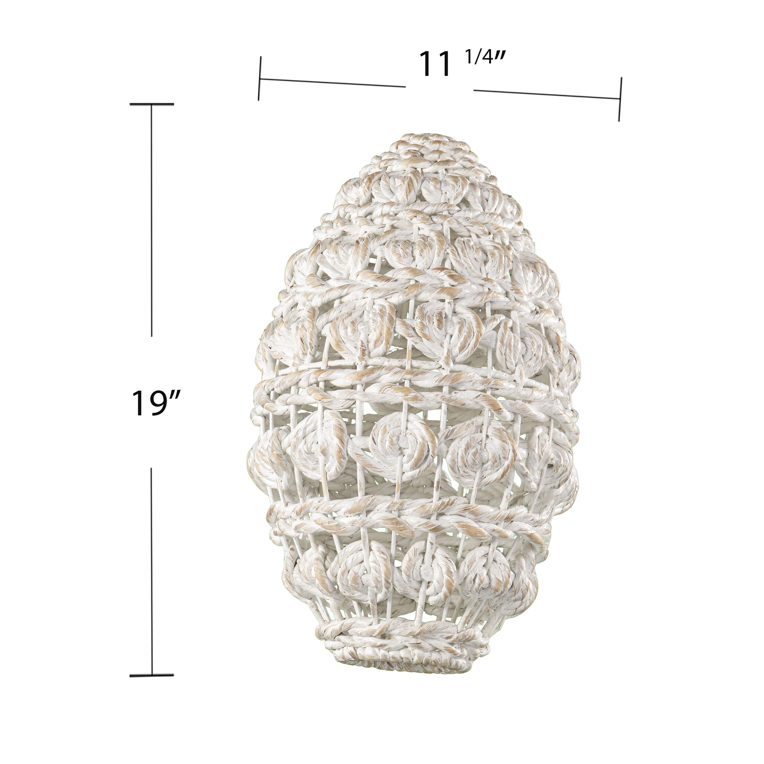 SEI Furniture AMZ3576311TL Rosemill Whitewash Pendant Shade - Farmhouse Style Ceiling Light Fixture for Kitchen, Dining Room & Bedroom Lighting