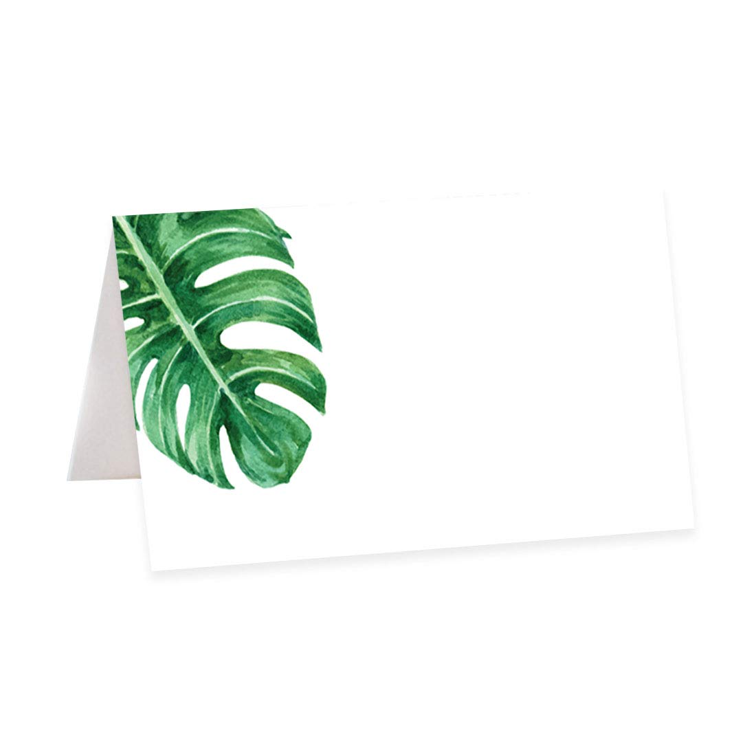 Premium Tropical Monstera Leaf Place Cards - 56 Pack (2 x 3.5 Inches) for Wedding Table Settings, Party Seating & Name Cards | Elegant Blank Table Tent Cards for Events, Dinner Parties & Bridal Showers