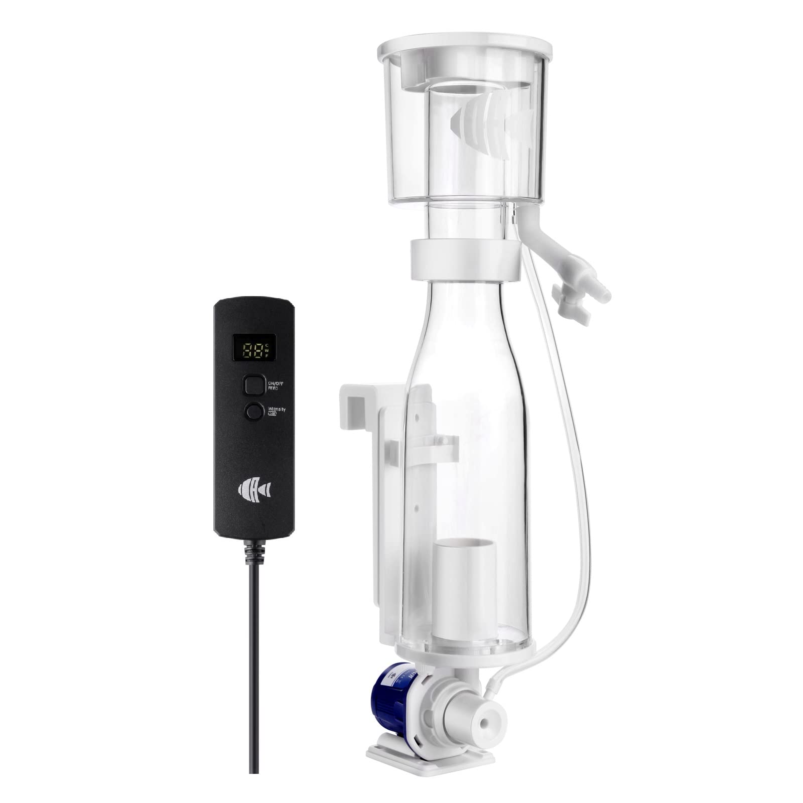 Premium Hang-On Protein Skimmer for Saltwater Aquariums (Up to 80 Gallons) - DC Pinwheel Pump with Controller - Efficient Waste Removal for Reef Tanks & Marine Aquariums - Not Compatible with Rimmed Tanks - Perfect for Home Aquariums & Fish Tank Maintenance