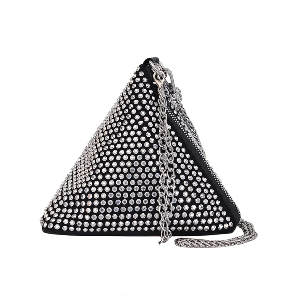 AIZHIYI Rhinestone Triangle Shoulder Bag - Stylish Crossbody Purse for Women, Zongzi Inspired Fashion Accessory | Perfect for Parties, Dating & Daily Use