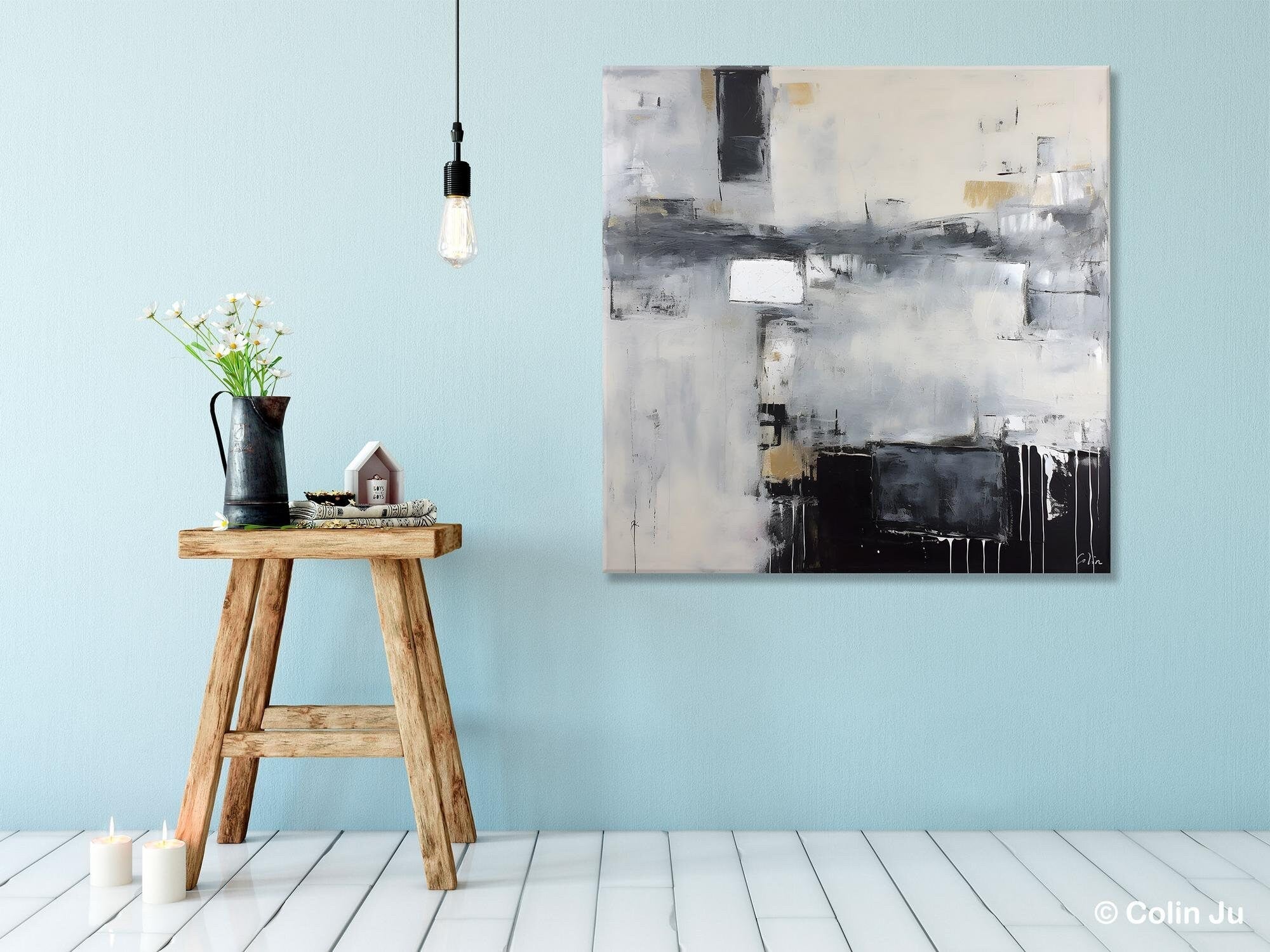 Abstract Canvas Wall Art for Living Room & Dining Room - Original Modern Acrylic Painting - Extra Large Contemporary Artwork - Perfect for Home Decor & Office Wall Decor