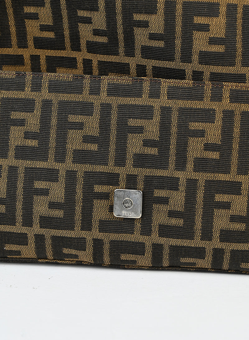 Fendi Baguette FF Monogram Fabric Shoulder Bag - Luxury Designer Handbag for Women | Perfect for Everyday Use, Parties & Office