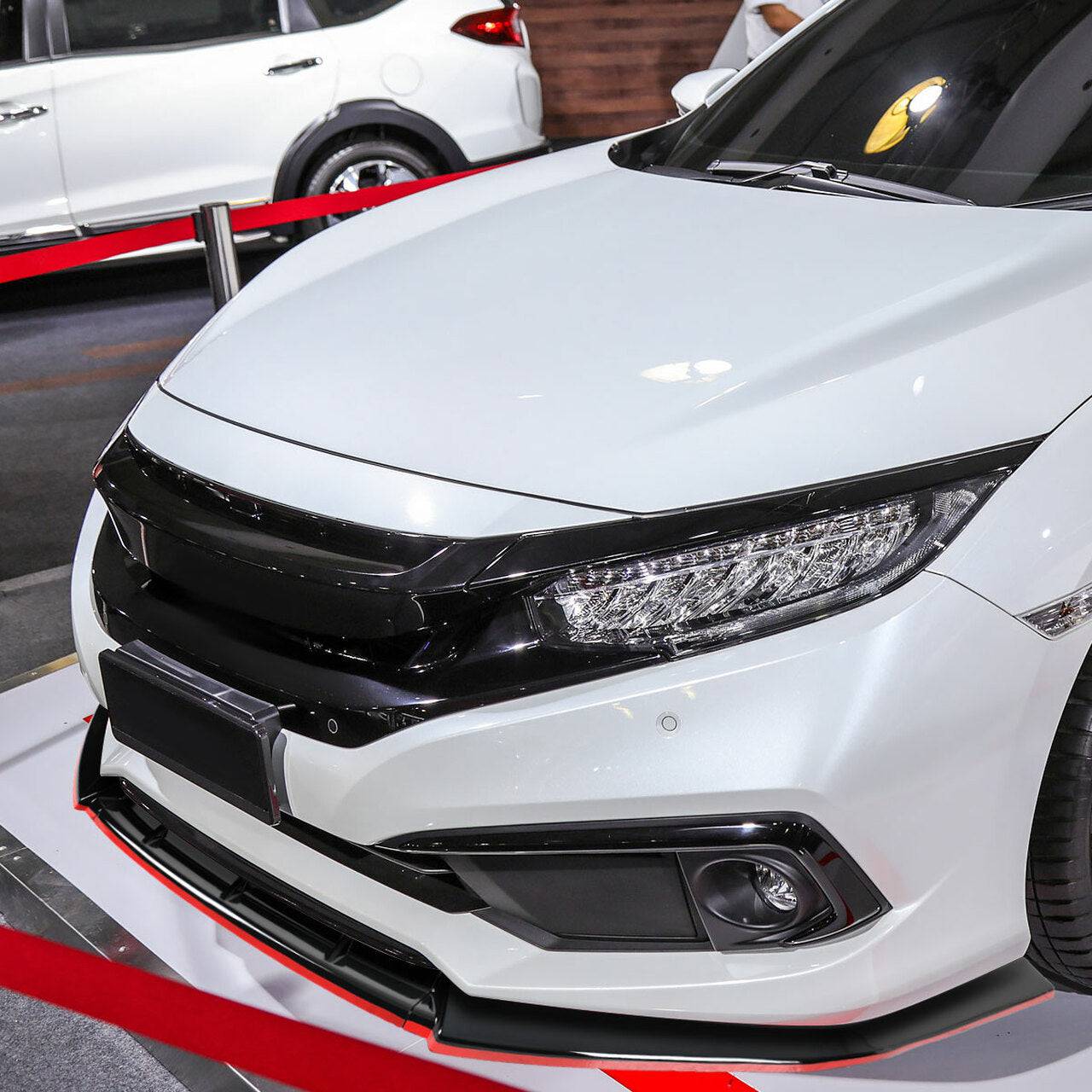 AK Style Front Lip Splitter for 2016-2018 Honda Civic Coupe/Sedan (2/4 Door) - 3 Piece Set - Aggressive Exterior Styling Upgrade for Street & Show Cars