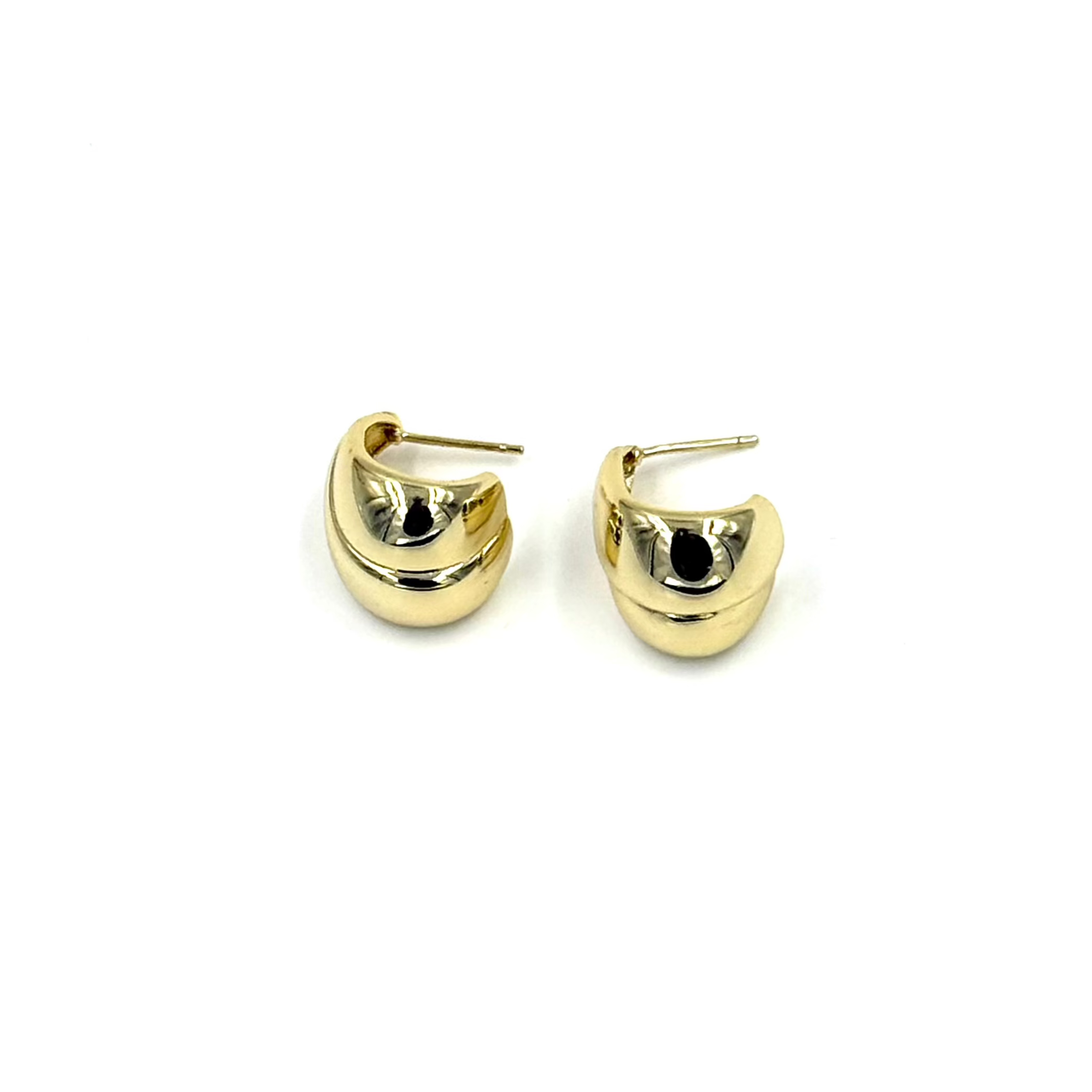 Ashley Gold Stainless Steel Open Fan Design Stud Earrings - Hypoallergenic Gold Plated Earrings for Women, Perfect for Parties, Weddings & Everyday Wear
