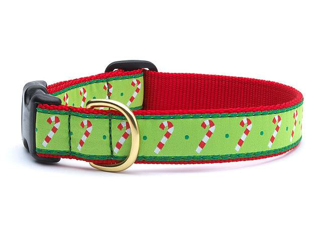 Festive Candy Cane Striped Dog Collar - Adjustable Holiday Pet Collar for Christmas, Halloween & Parties - Perfect for Small, Medium & Large Dogs