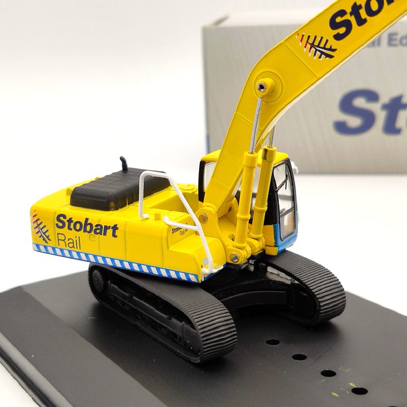 1/76 Scale Eddie Stobart Rail Komatsu PC340 Hydraulic Excavator Diecast Model - Yellow Construction Vehicle Toy for Adults & Collectors | Perfect for Civil Engineering Displays, Model Train Layouts, and Construction-Themed Collections