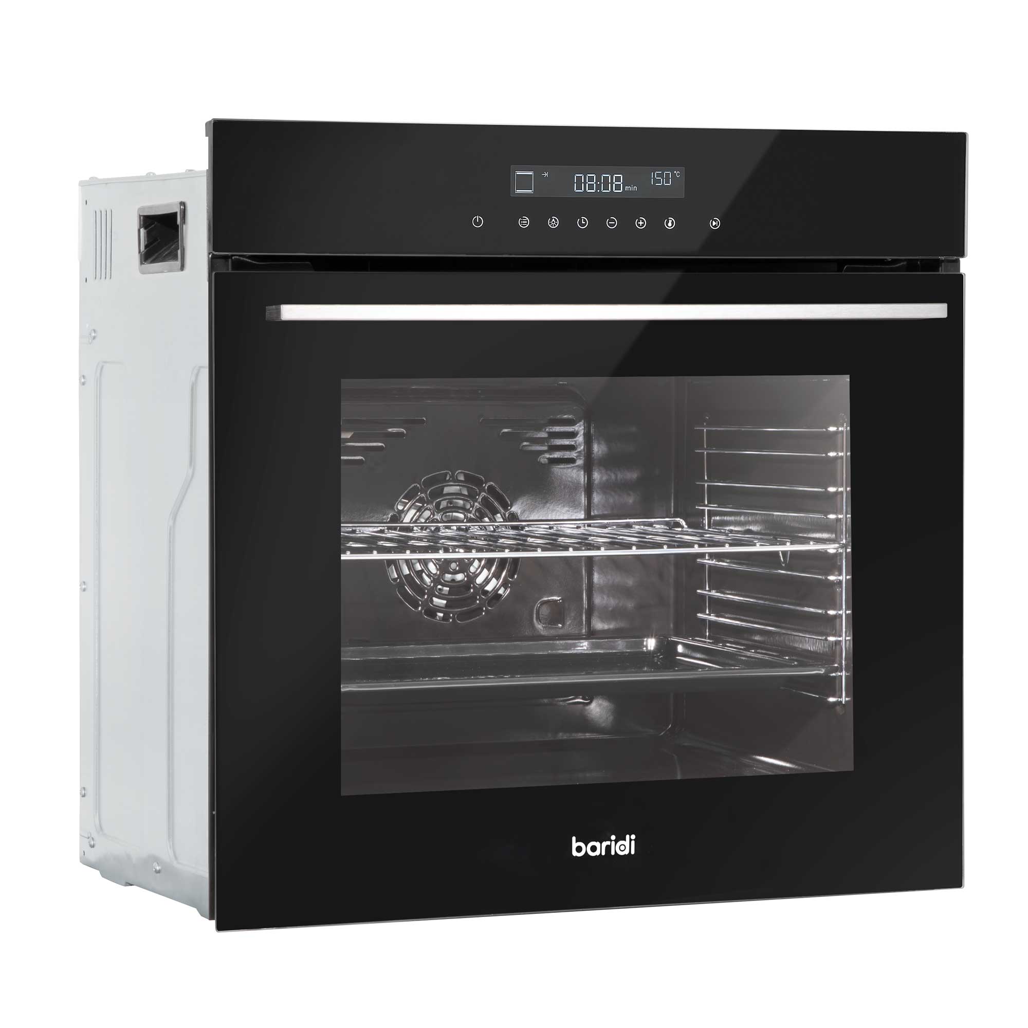 Baridi 60cm Built-In Electric Oven with 10 Functions & Fan Assisted Cooking - 72L Capacity, Touchscreen Control - Perfect for Baking, Roasting & Family Cooking