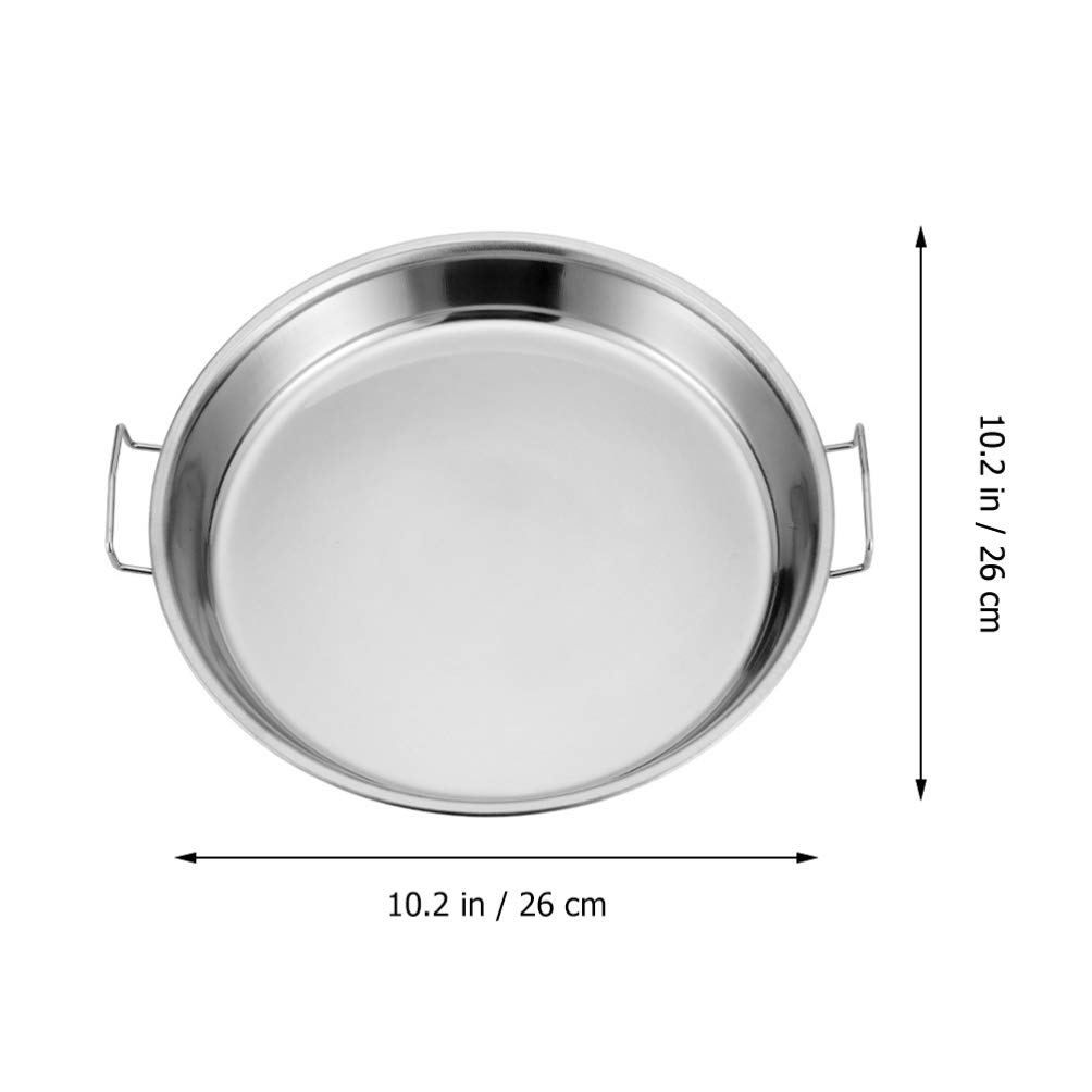 2-Piece Stainless Steel Steamer Tray Set - 26CM Double Handle Cake Pan, Noodle Rack & Rice Tray - Heat-Resistant for Baking, Cooking & Food Display (Perfect for Asian Cuisine, Party Serving & Kitchen Organization)