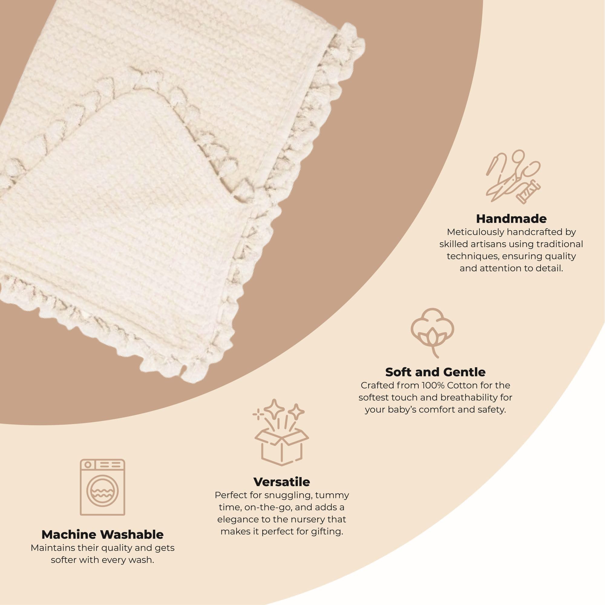 **Soft 100% Cotton Crane Baby Birch Waffle Knit Blanket – 36