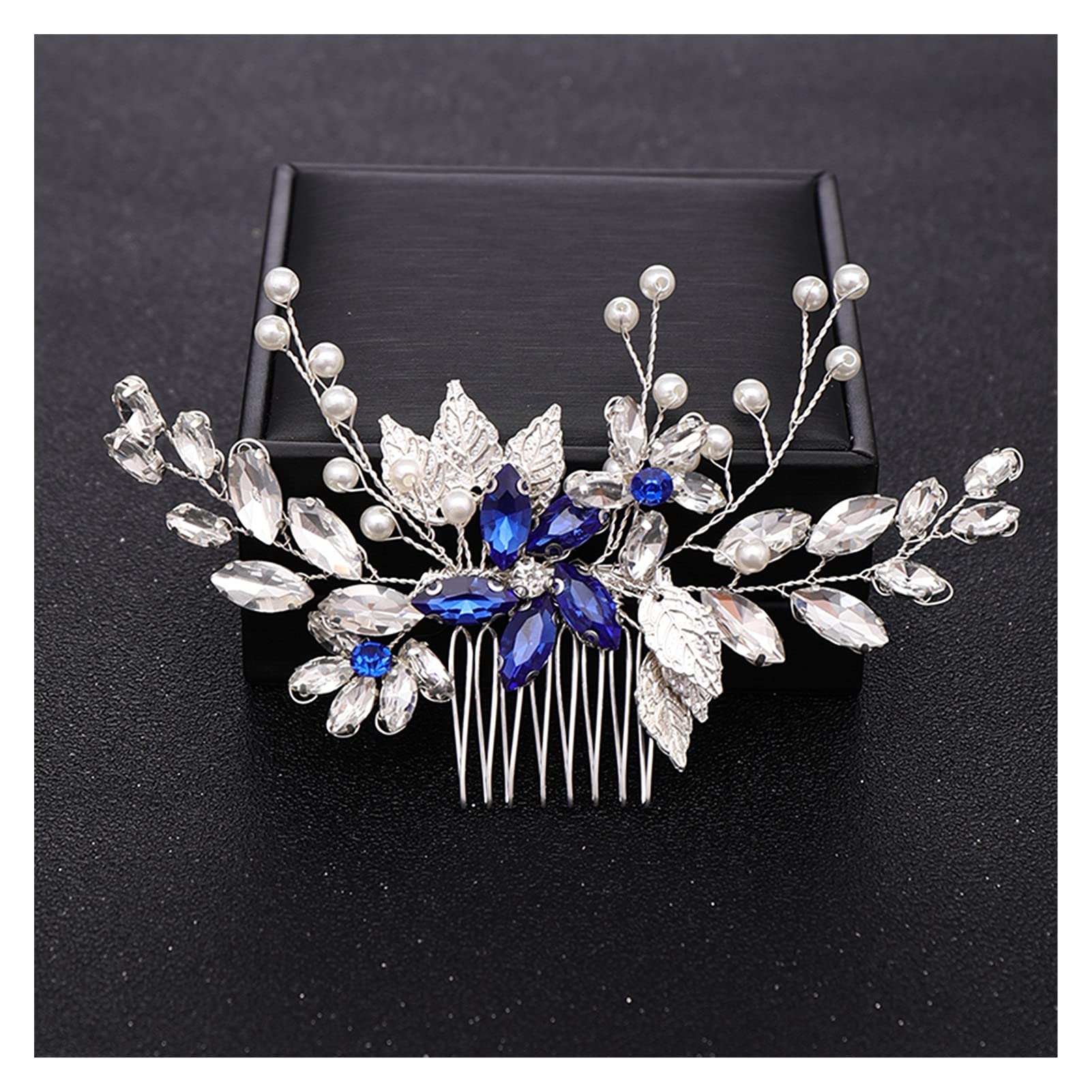 Trendy Bridal Headband with Pearls - Silver Wedding Hair Accessories for Brides