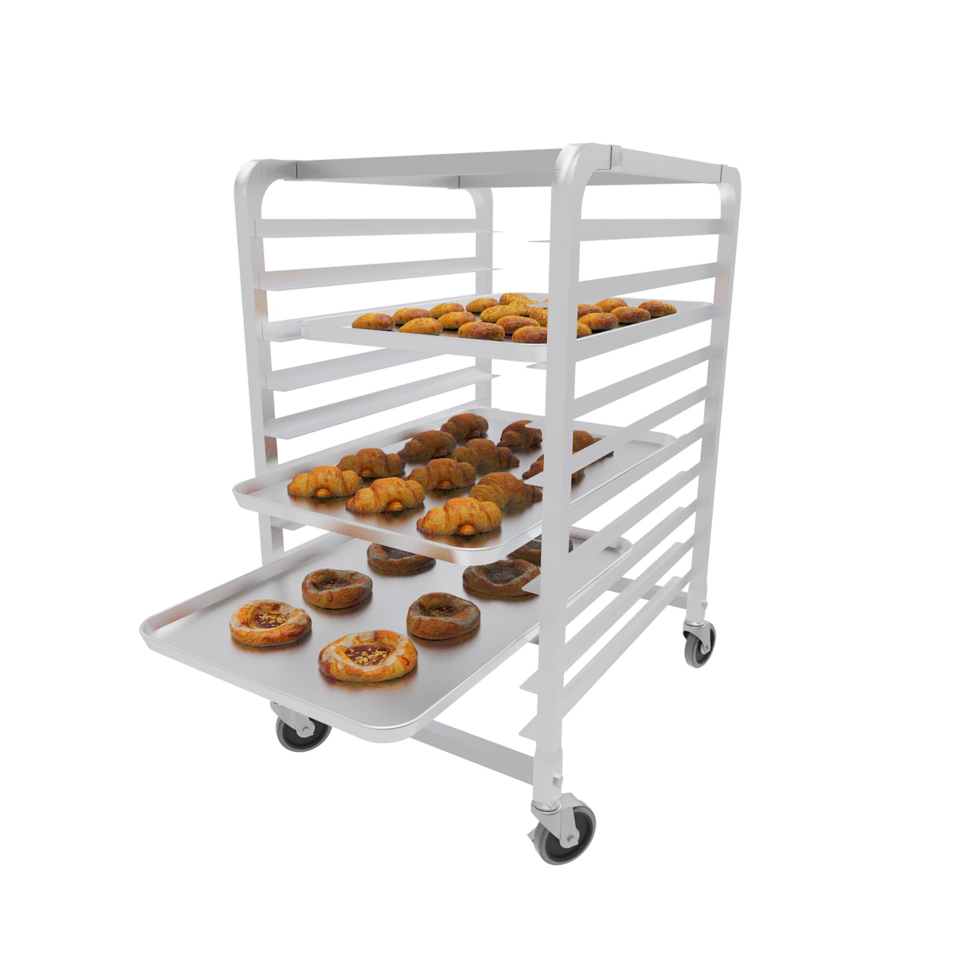 10-Tier Heavy Duty Commercial Bun Pan Bakery Rack with 5