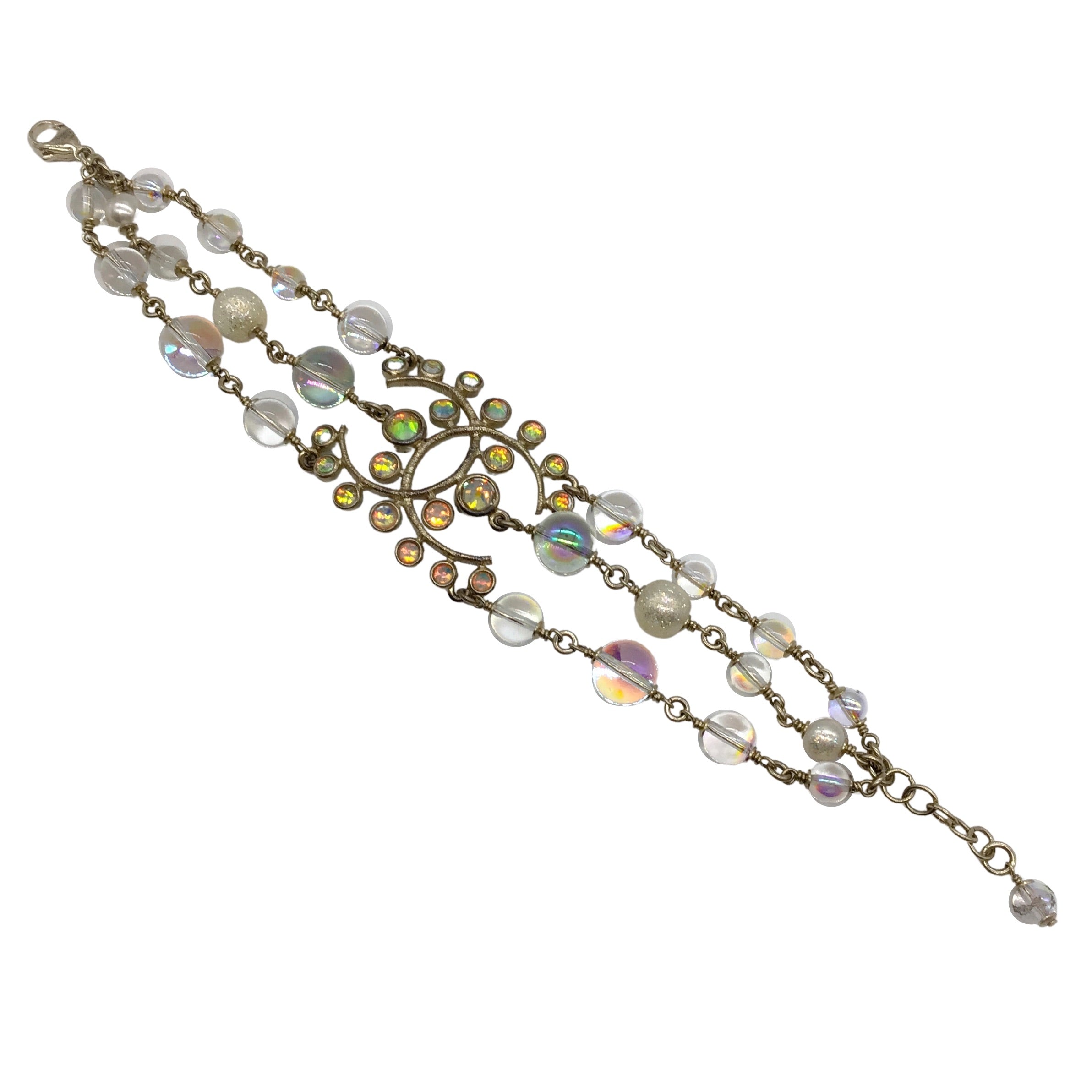 Chanel 2018 Beaded and Strass Crystal Bracelet - Elegant Luxury Jewelry for Women, Perfect for Parties, Weddings & Special Occasions