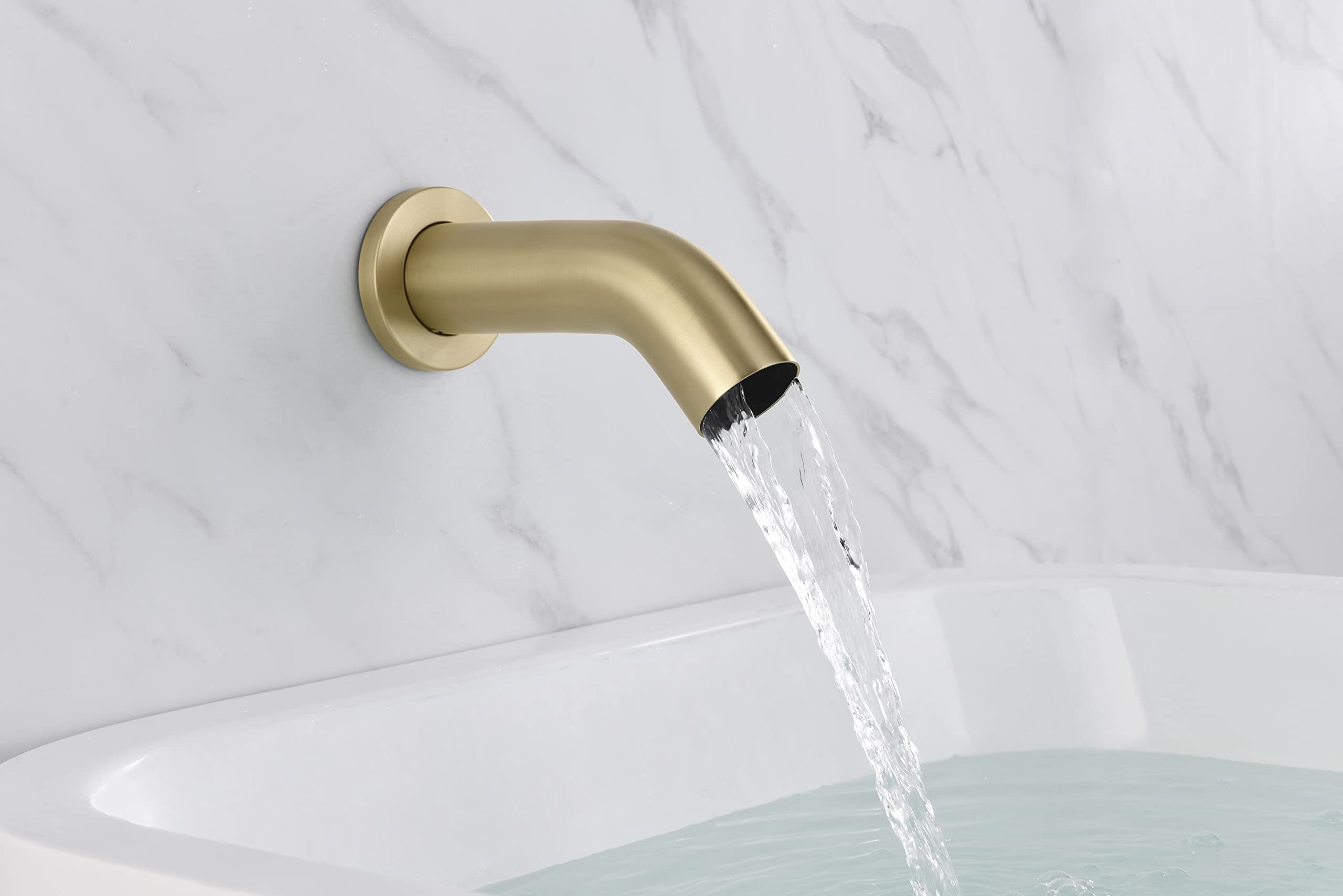 Sumerain Brass Rain Shower System - 8 Inch Shower Head with Tub Spout & Handheld Shower, Brushed Gold Finish - Perfect for Bathroom Renovation & Luxury Spa Experience