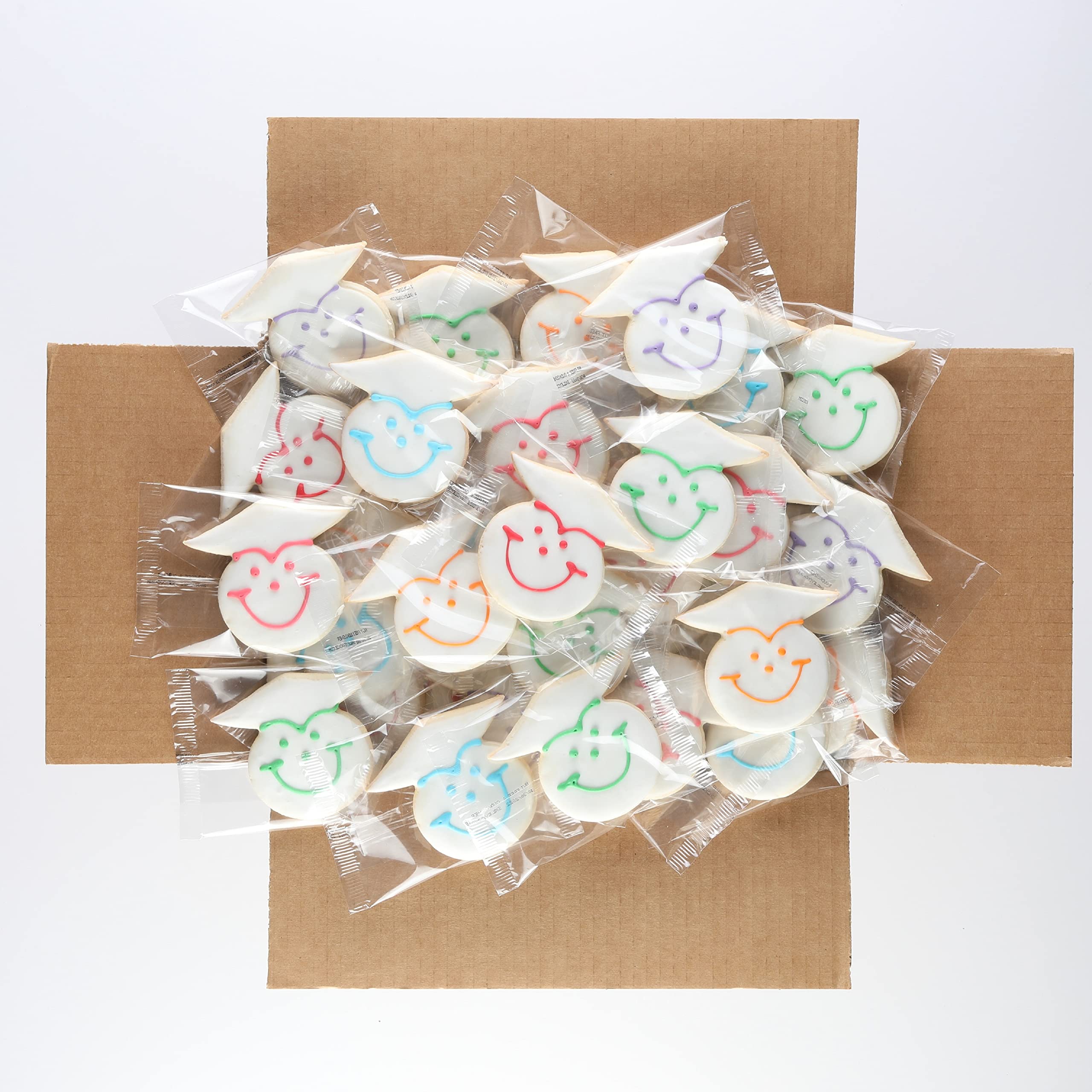 50-Pack Nut-Free Graduation Smiley® Cookies - Perfect for School Parties, Birthday Celebrations & Classroom Rewards