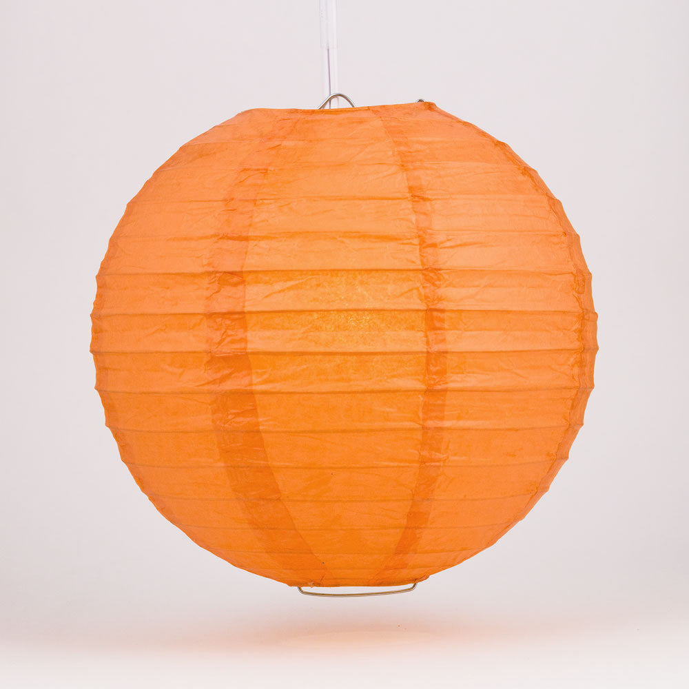 36 Large Round Orange Paper Lanterns for Party Decorations - Value Pack of Jumbo Persimmon-Colored Lanterns with Even Ribbing - Perfect for Weddings, Birthdays and Chinese New Year Celebrations