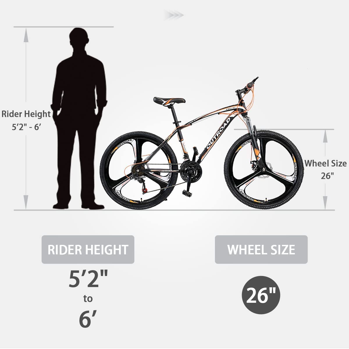 26 Inch Mountain Bike for Adults - Lightweight Aluminum Frame, 21-Speed Gears & Dual Disc Brakes with Lock-Out Suspension Fork - Men's & Women's All-Terrain Bicycle for Trail Riding, Commuting & Outdoor Adventures